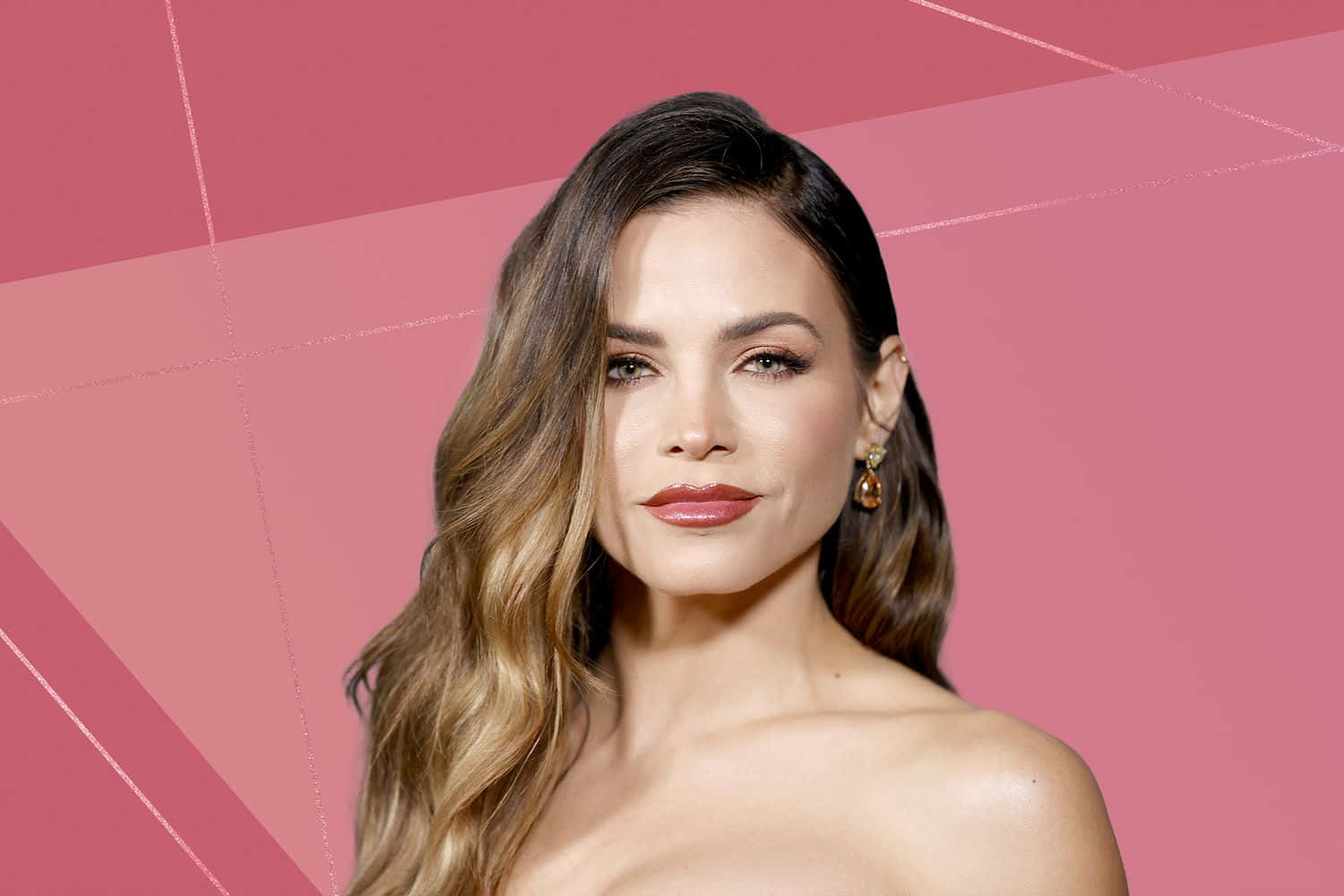 Jenna Dewan, wavy brown hair, red lipstick, HD Desktop Wallpaper