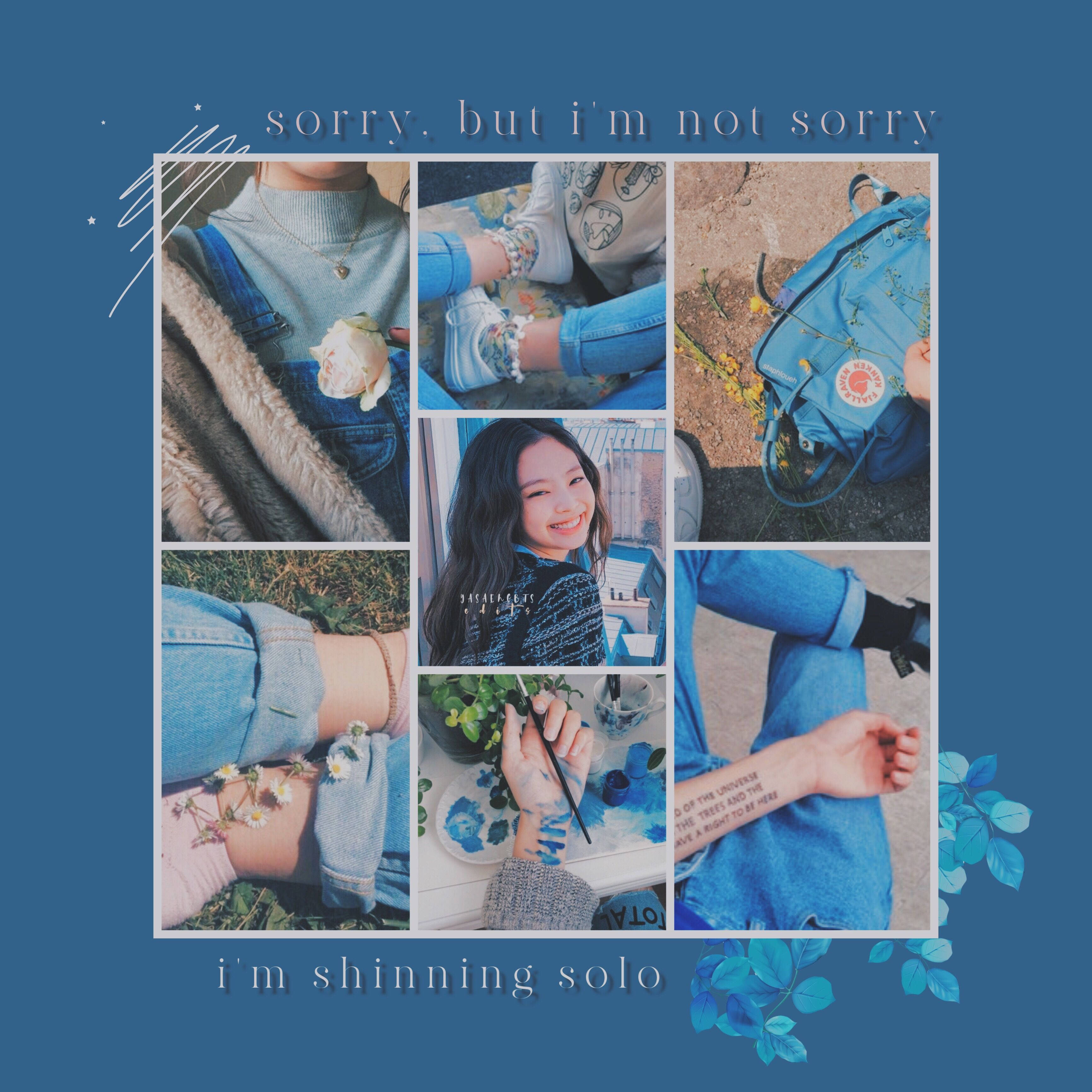 Jennie Kim, blue aesthetic, denim, 2K Desktop Wallpaper