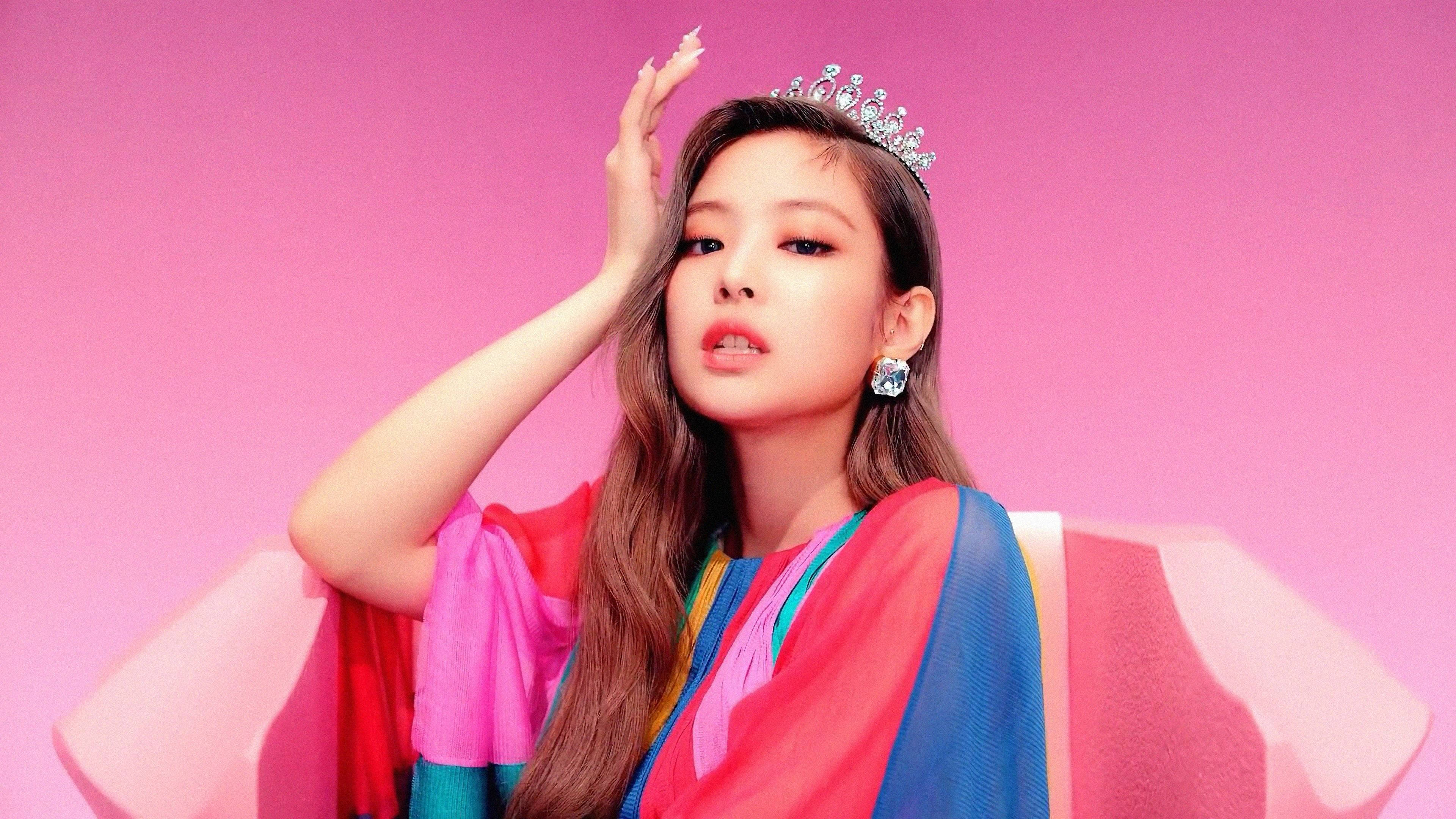 Jennie Kim, queen face, crown, 4K Desktop Wallpaper