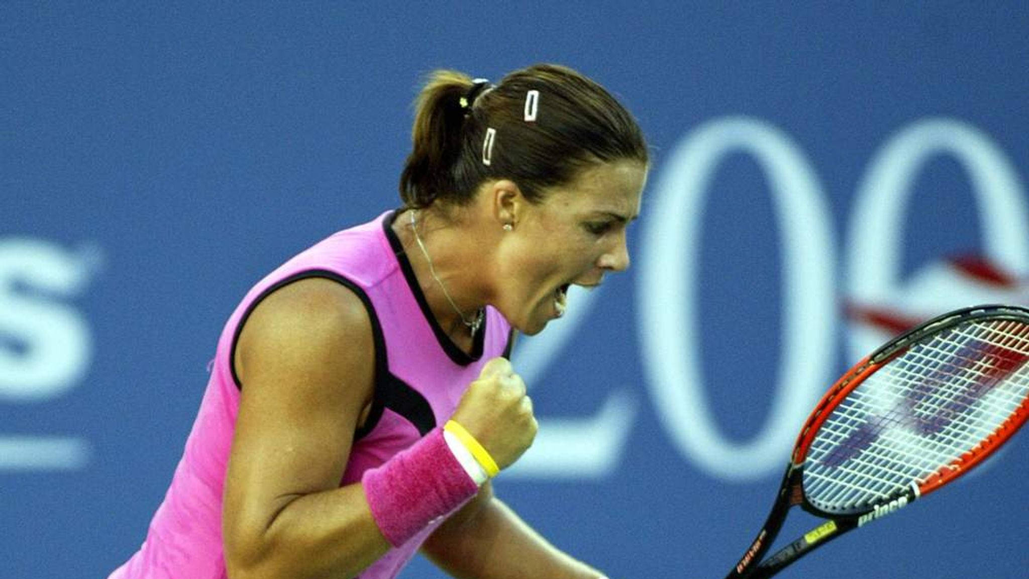 Jennifer Capriati, black and red racket, pink outfit, Full HD Desktop Wallpaper