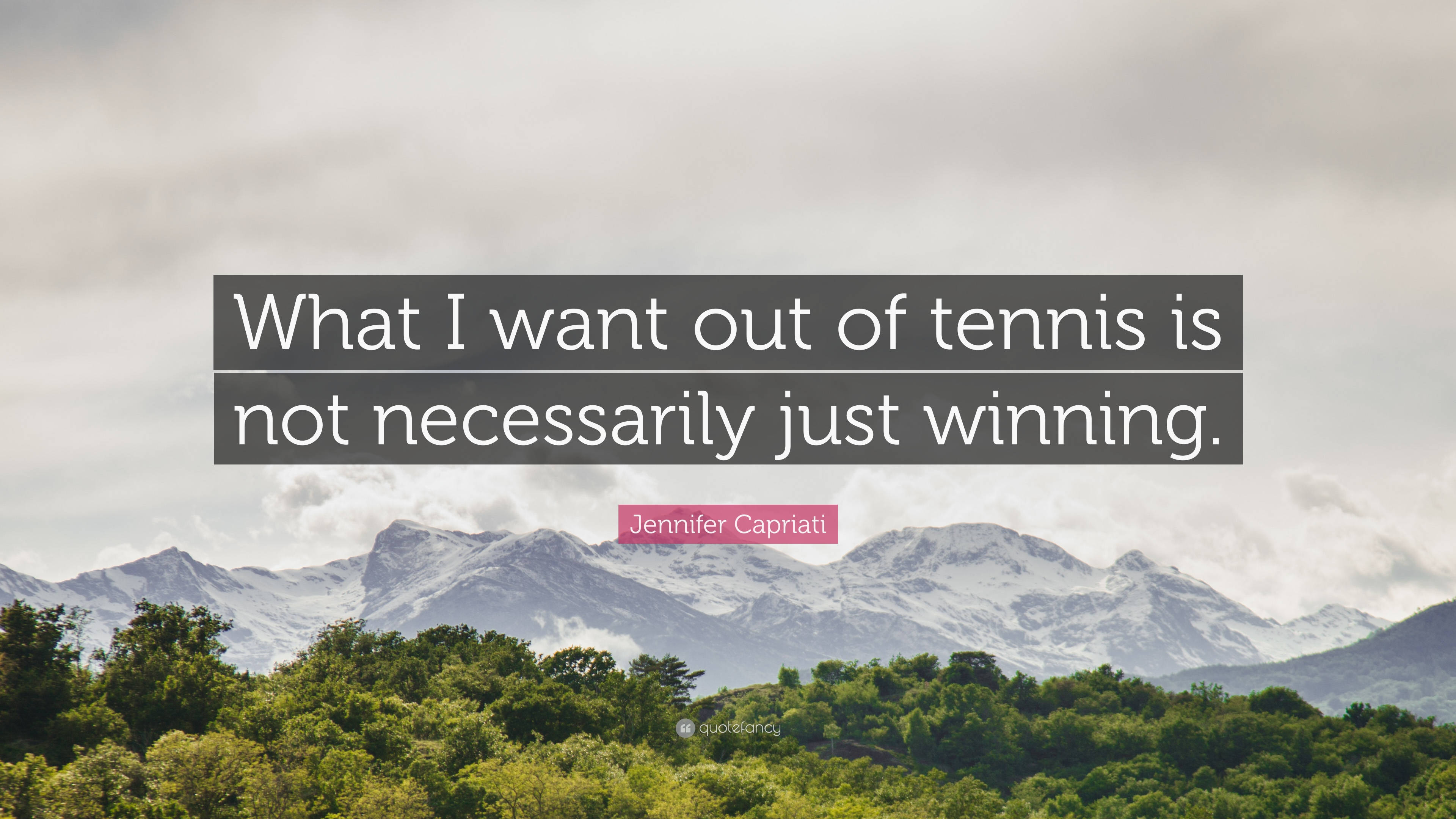 Jennifer Capriati, mountainous landscape, snow-capped peaks, 4K Desktop Wallpaper