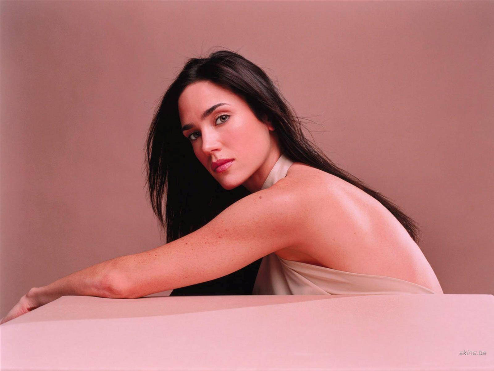 Jennifer Connelly, backless dress, long dark hair, HD Desktop Wallpaper