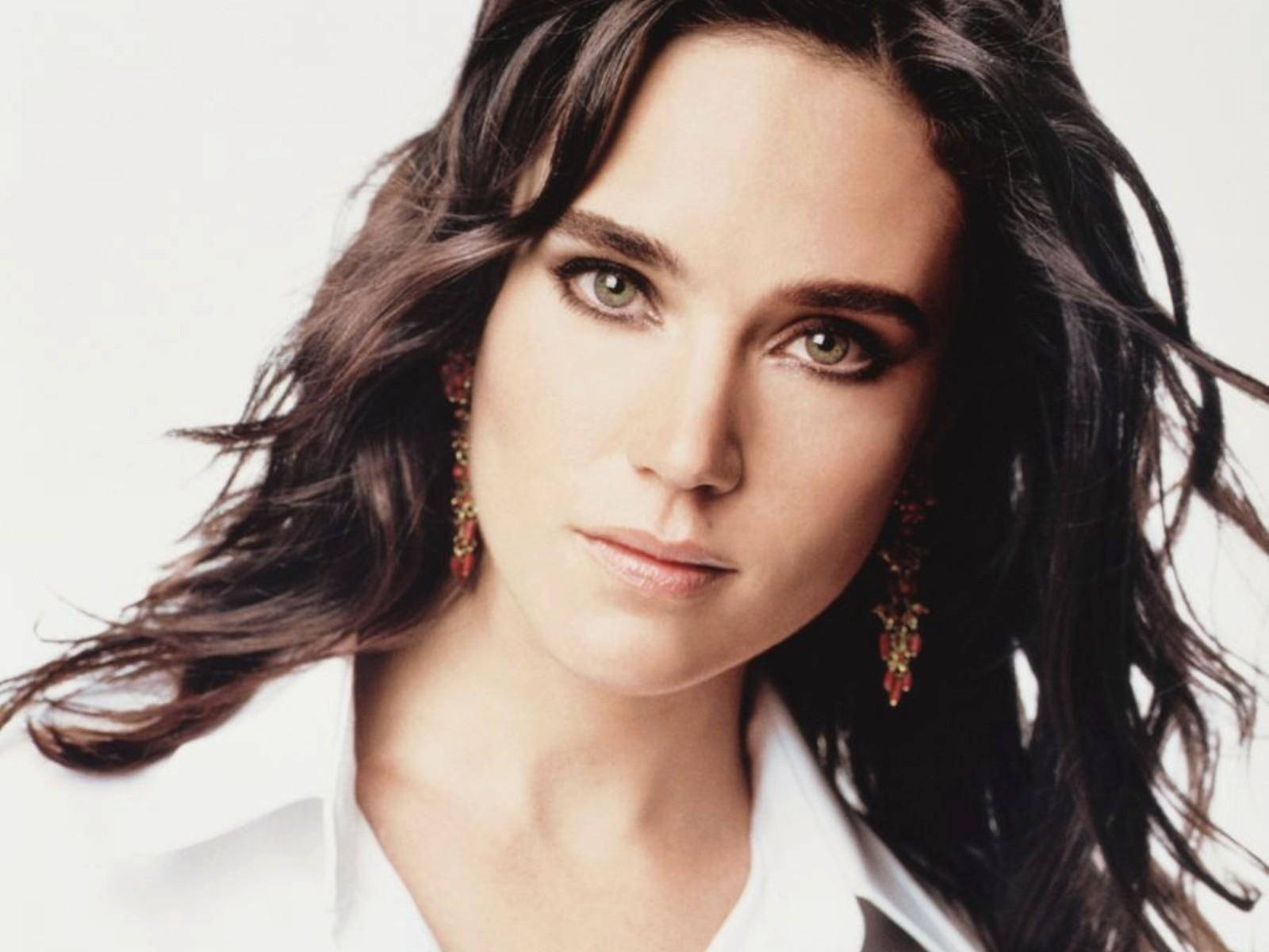 Jennifer Connelly, smokey eye, dark wavy hair, HD Desktop Wallpaper