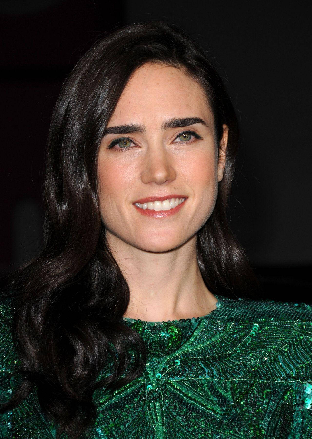 Jennifer Connelly, green dress, sparkling green sequined dress, HD Phone Wallpaper