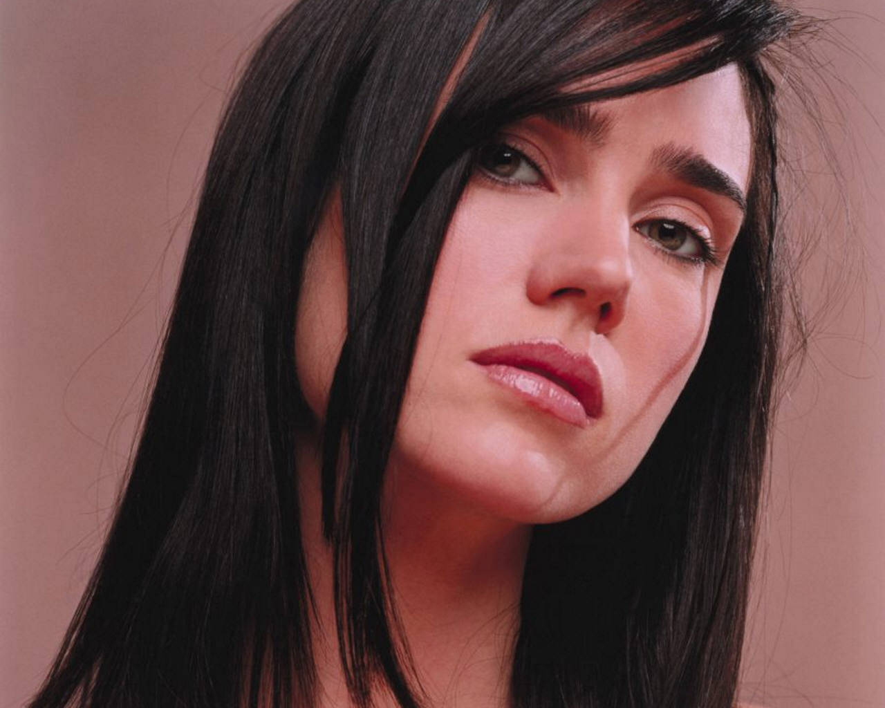 Jennifer Connelly, natural makeup, dark hair, HD Desktop Wallpaper