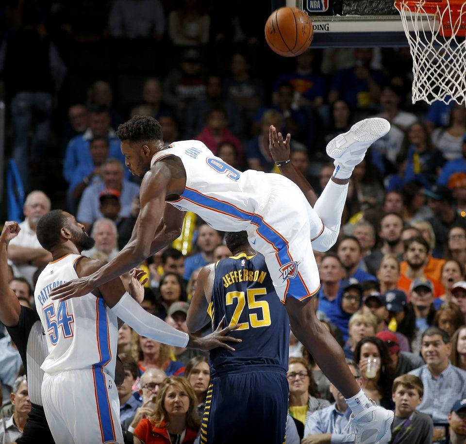 Jerami Grant, white, dunk, SD Desktop Wallpaper