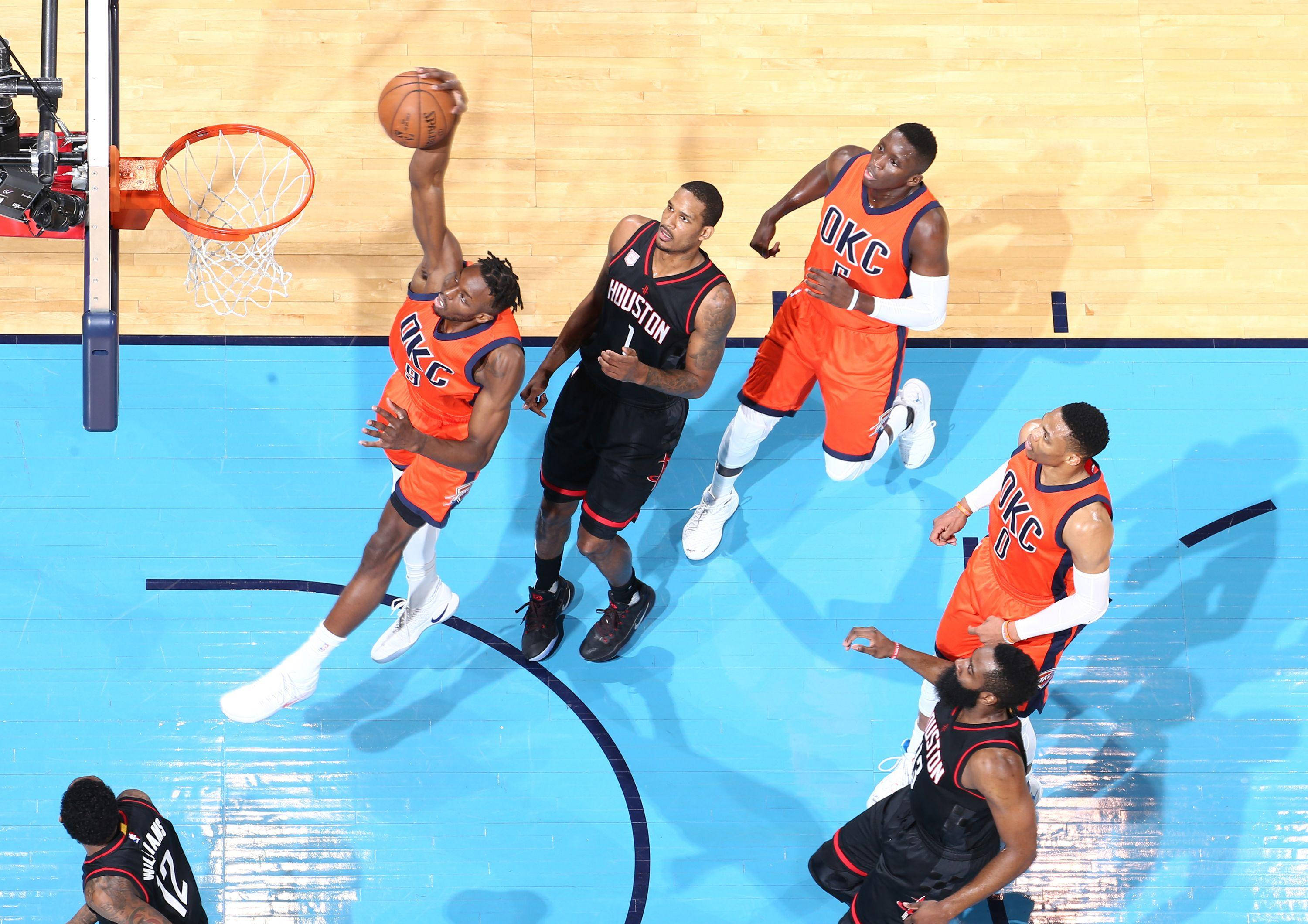 Jerami Grant, orange, black, 2K Desktop Wallpaper