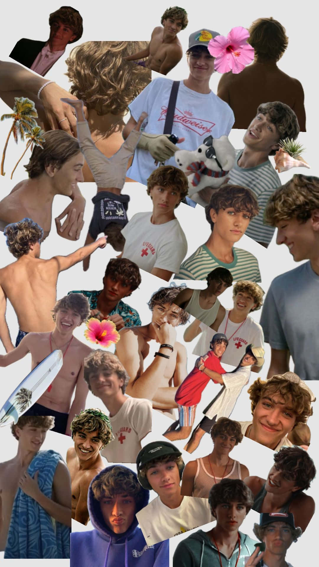 Jeremiah Fisher, collage aesthetic, beachwear, Full HD Phone Wallpaper