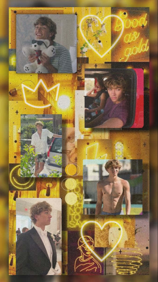 Jeremiah Fisher, collage, vibrant yellow, SD Phone Wallpaper