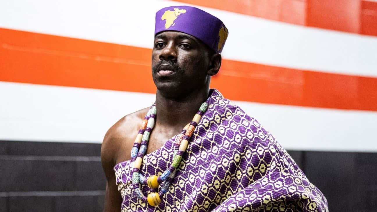 Jeremiah Owusu Koramoah, purple patterned robe, matching cap, HD Desktop Wallpaper