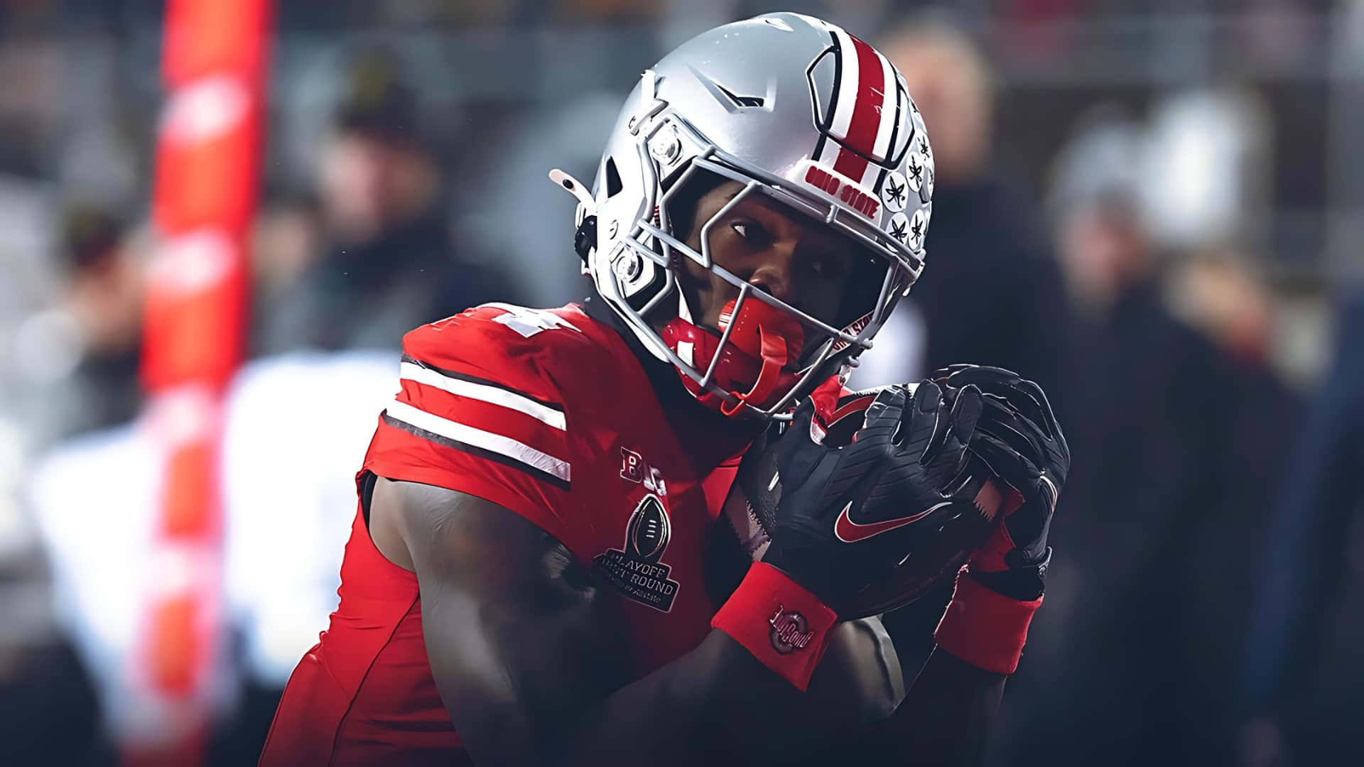 Jeremiah Smith, red and silver uniform, helmet, Full HD Desktop Wallpaper