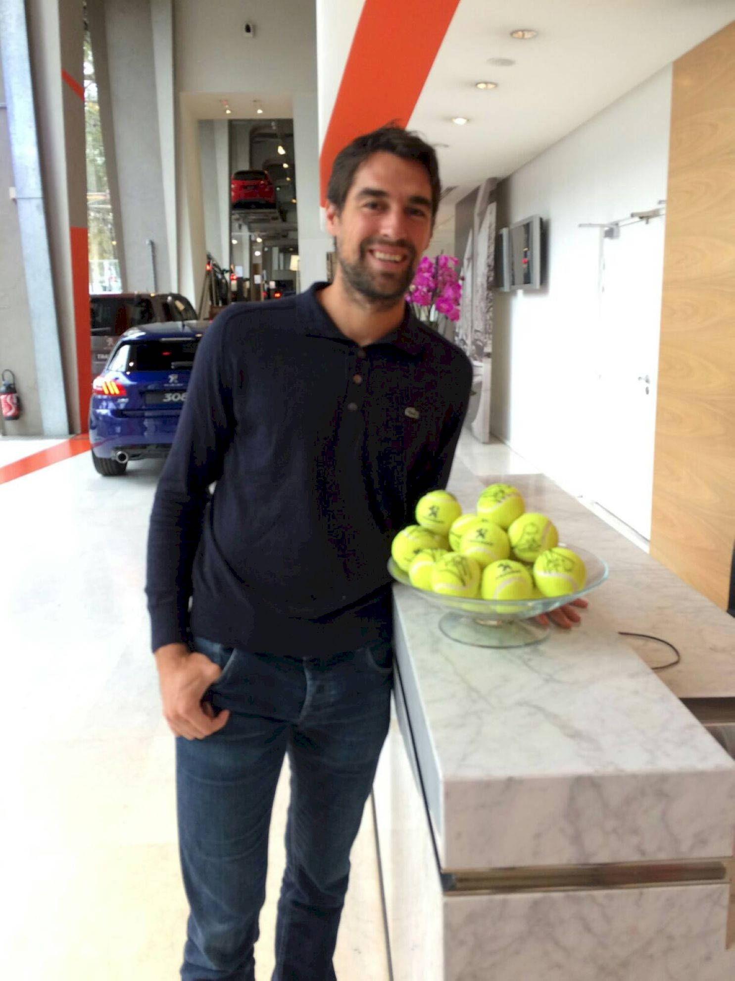 Jeremy Chardy, dark polo shirt, marble counter, Full HD Phone Wallpaper