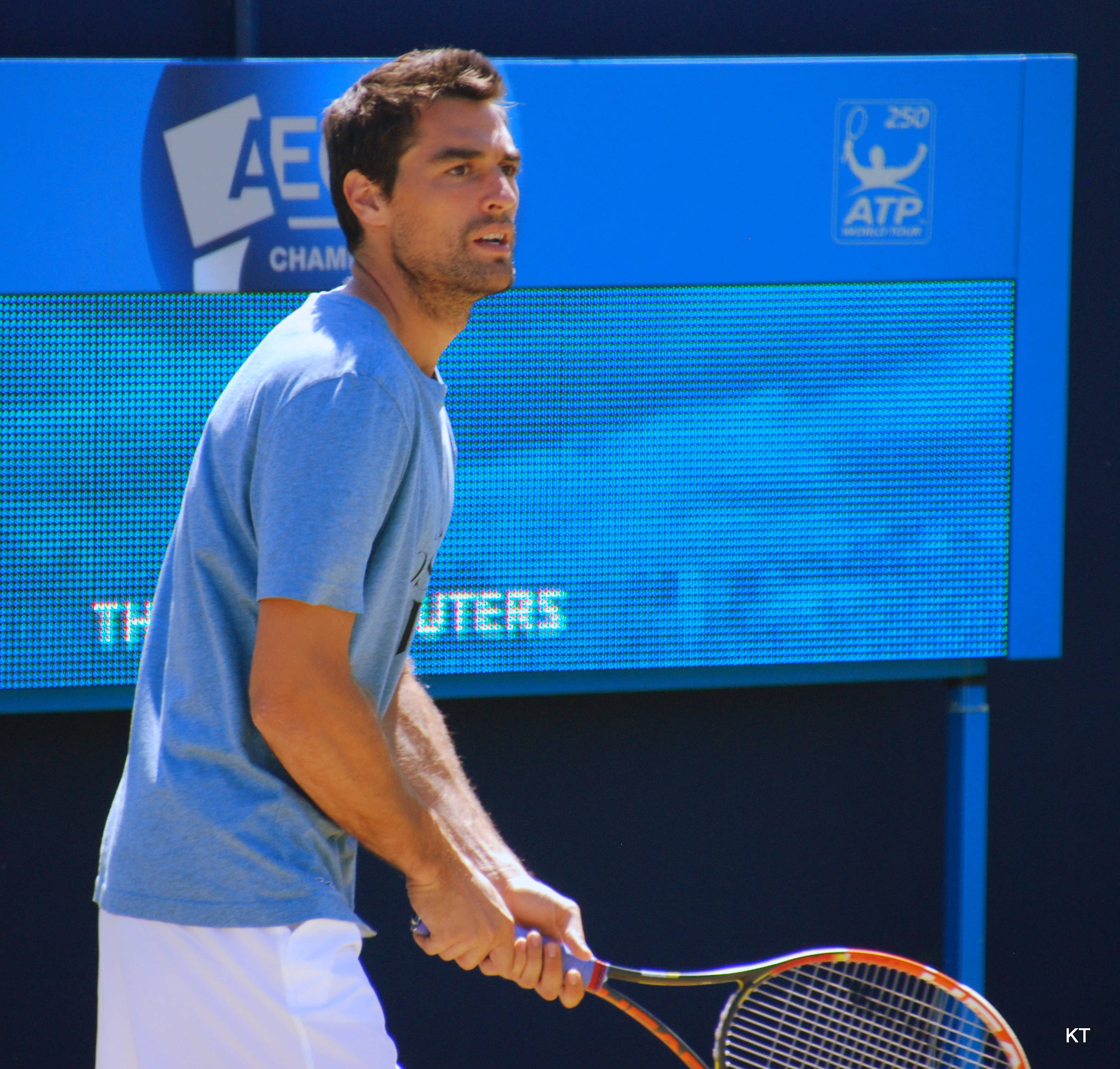 Jeremy Chardy, light blue shirt, racket, Full HD Desktop Wallpaper