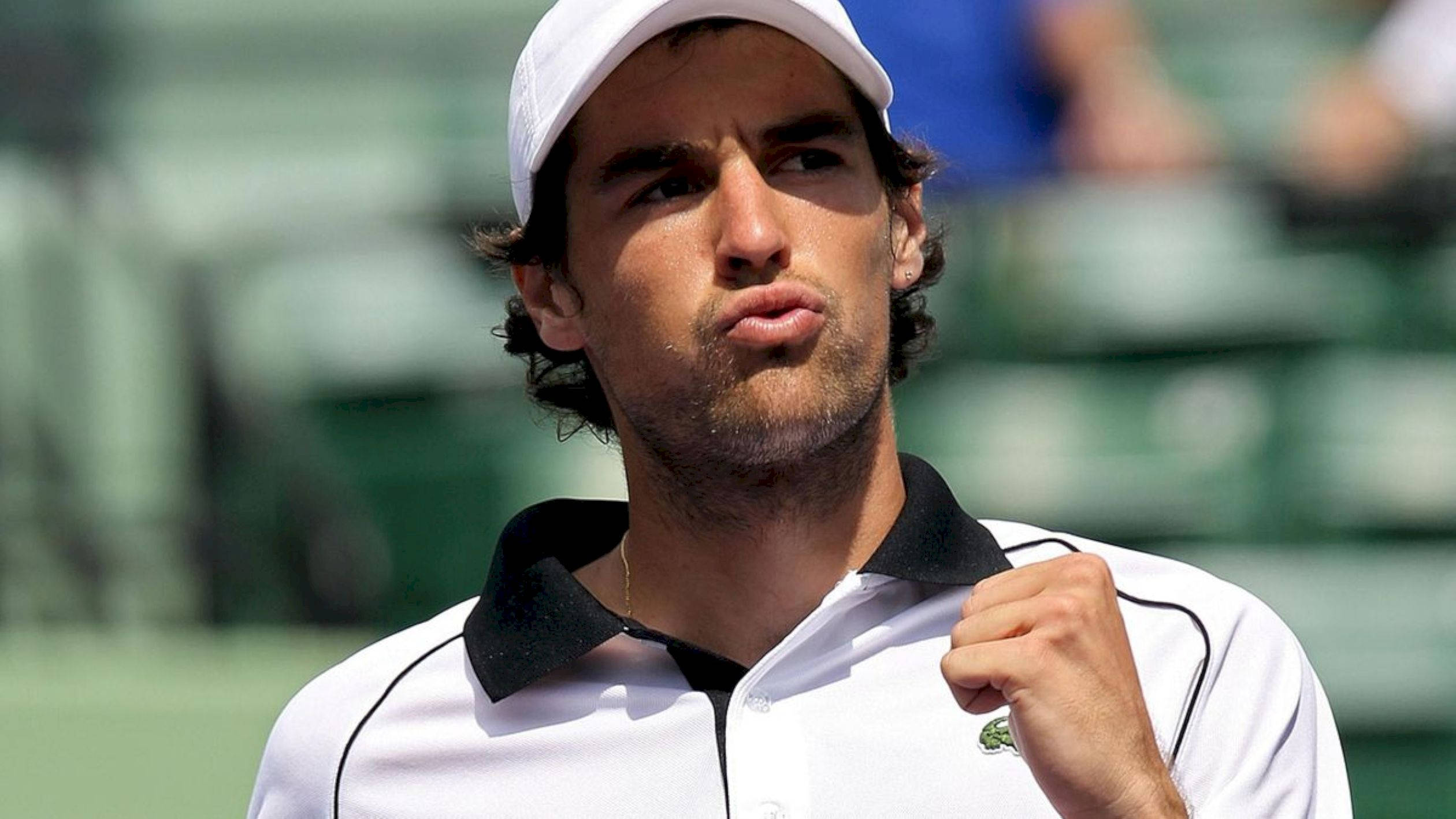Jeremy Chardy, white cap, polo shirt, Full HD Desktop Wallpaper