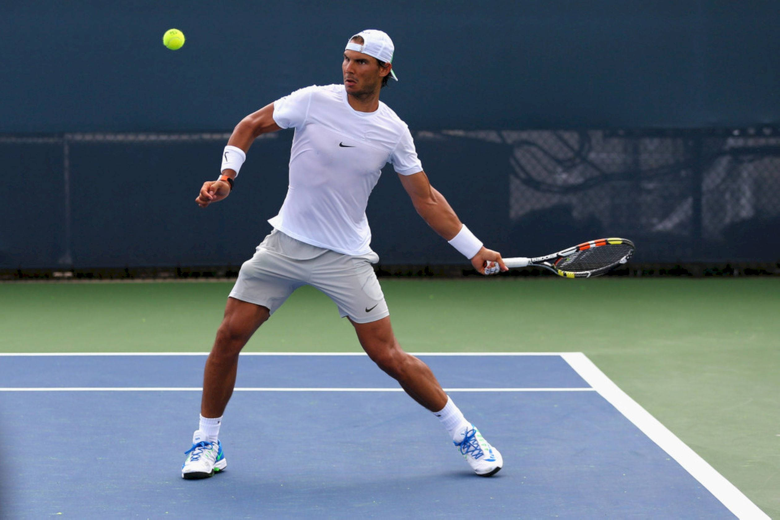 Jeremy Chardy, white gear, bright yellow ball, Full HD Desktop Wallpaper