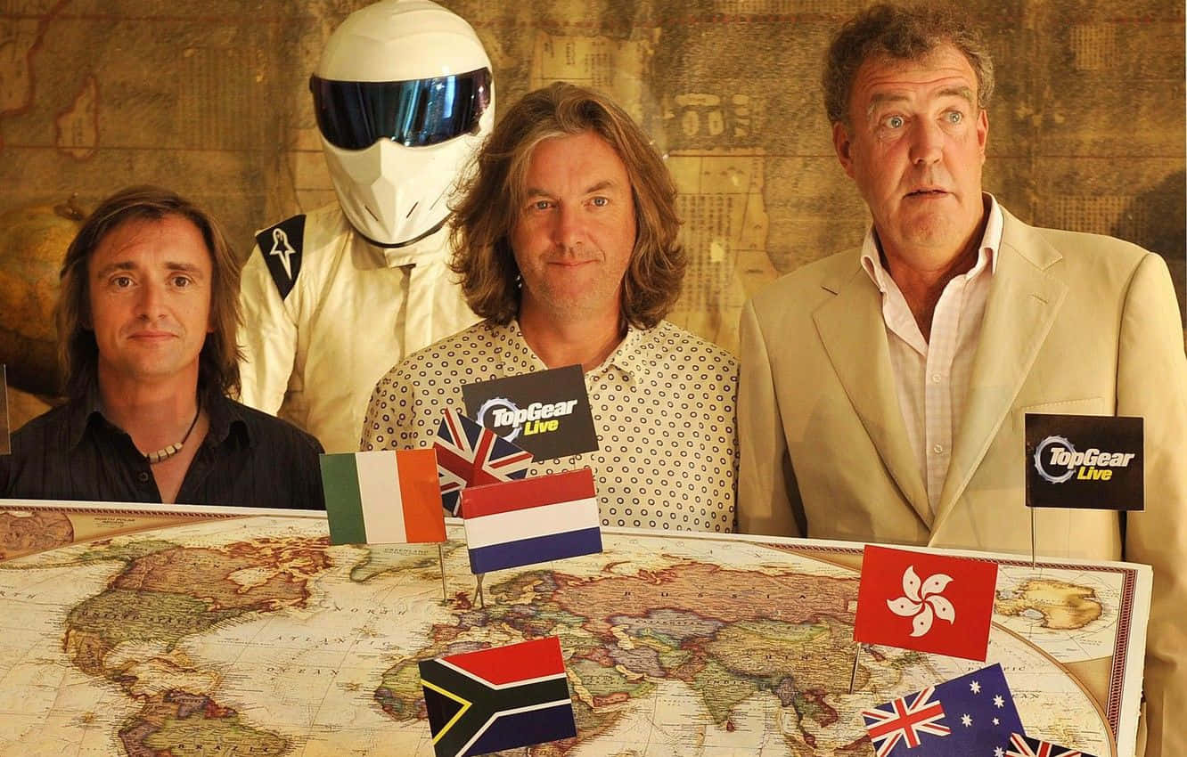 Jeremy Clarkson, world map, national flags, HD Desktop Wallpaper