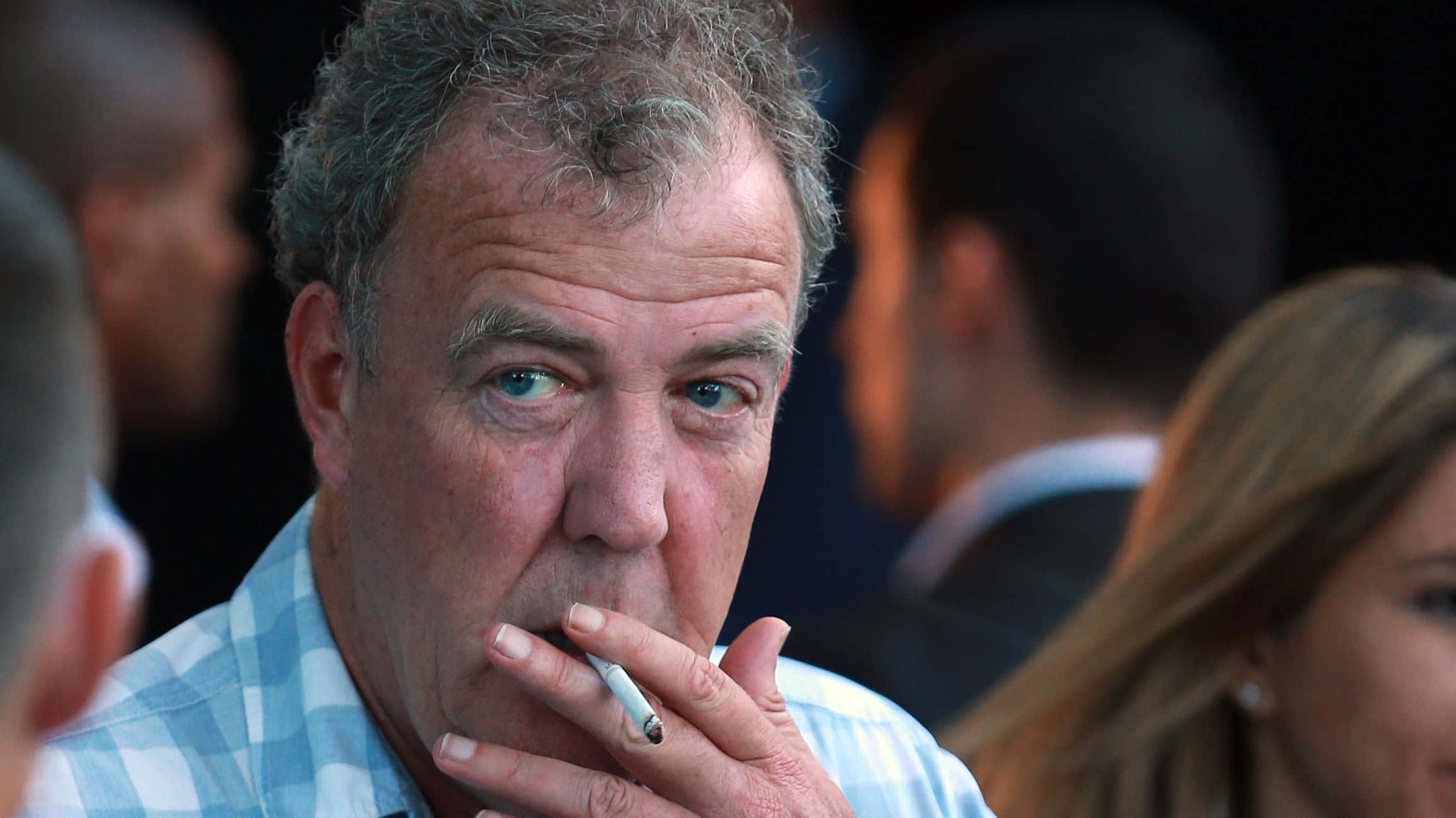 Jeremy Clarkson, gray hair, blue eyes, Full HD Desktop Wallpaper