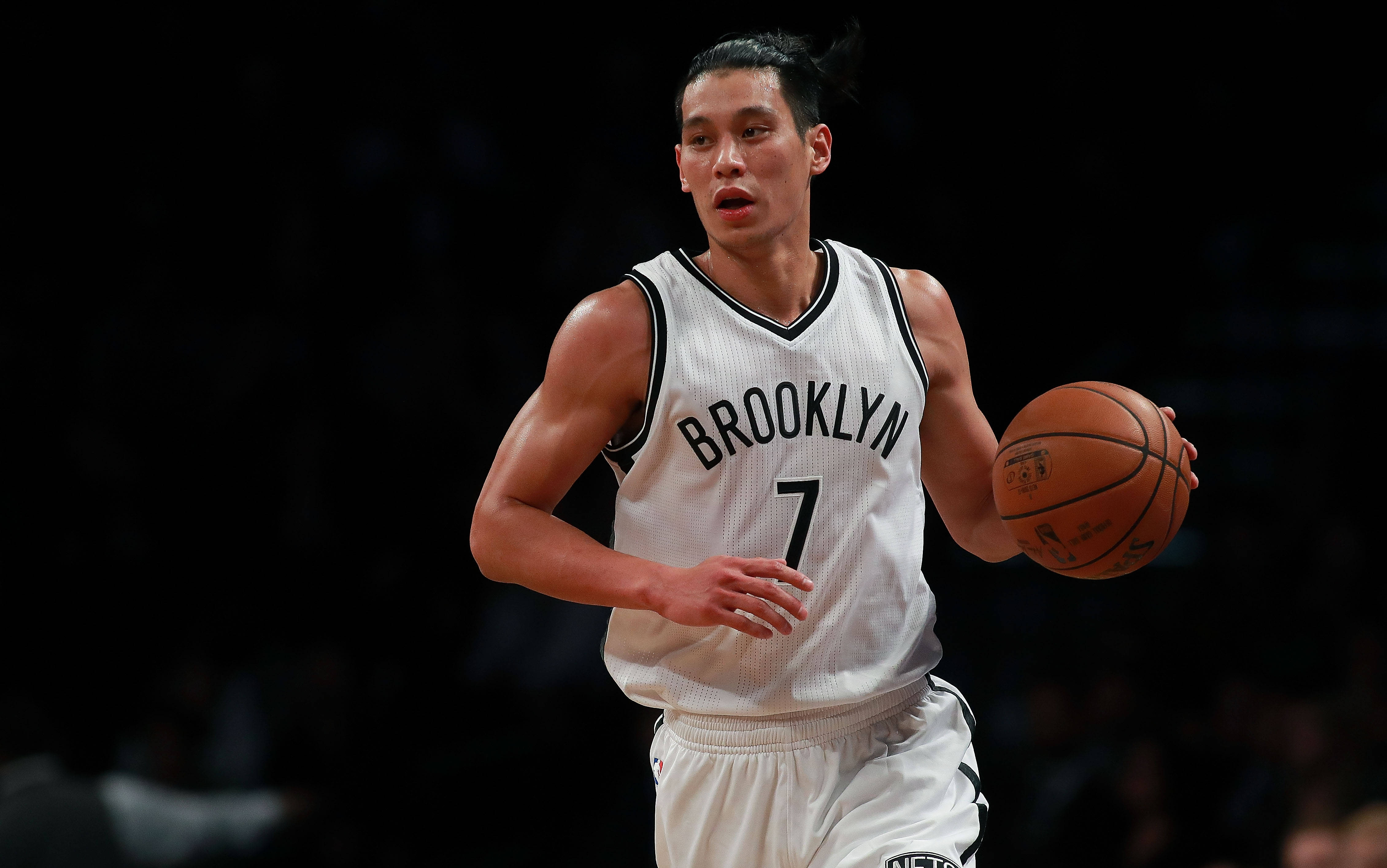 Jeremy Lin, white Brooklyn jersey, basketball player, 4K Desktop Wallpaper
