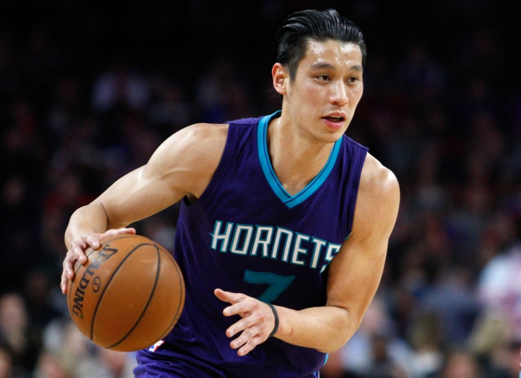 Jeremy Lin, purple Hornets jersey, basketball player, Full HD Desktop Wallpaper