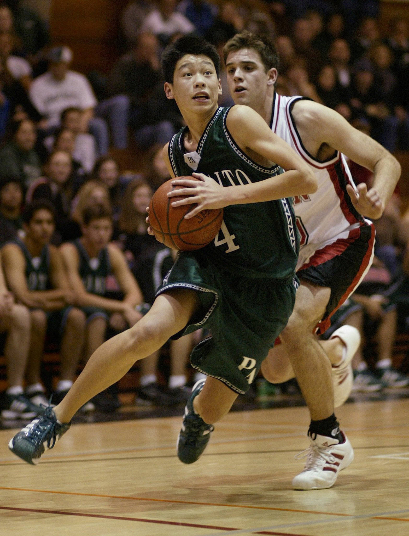 Jeremy Lin, green jersey, dribbles the ball, Full HD Phone Wallpaper
