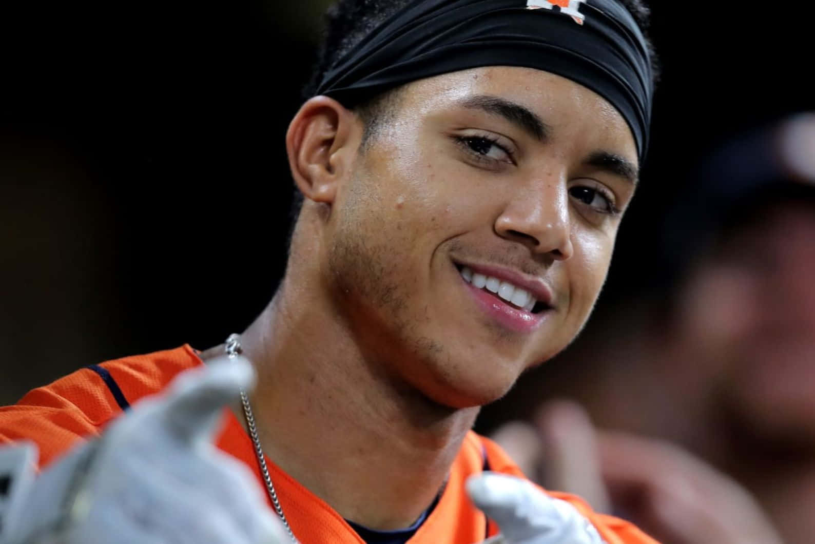 Jeremy Pena, orange jersey, black headband, HD Desktop Wallpaper
