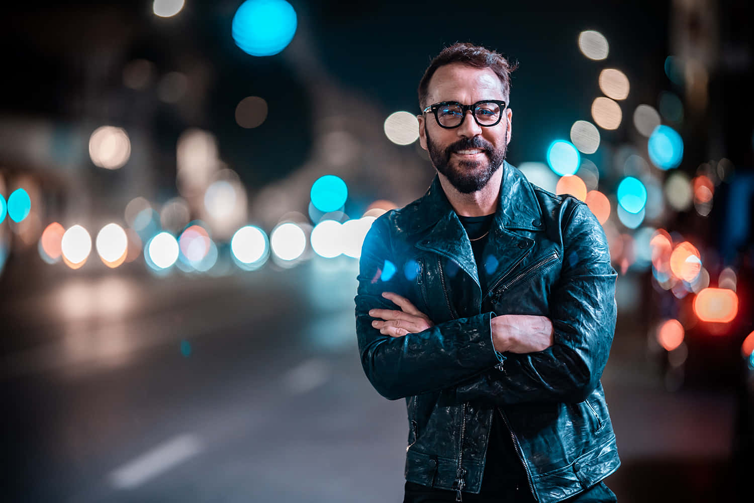 Jeremy Piven, dark city street, night, HD Desktop Wallpaper