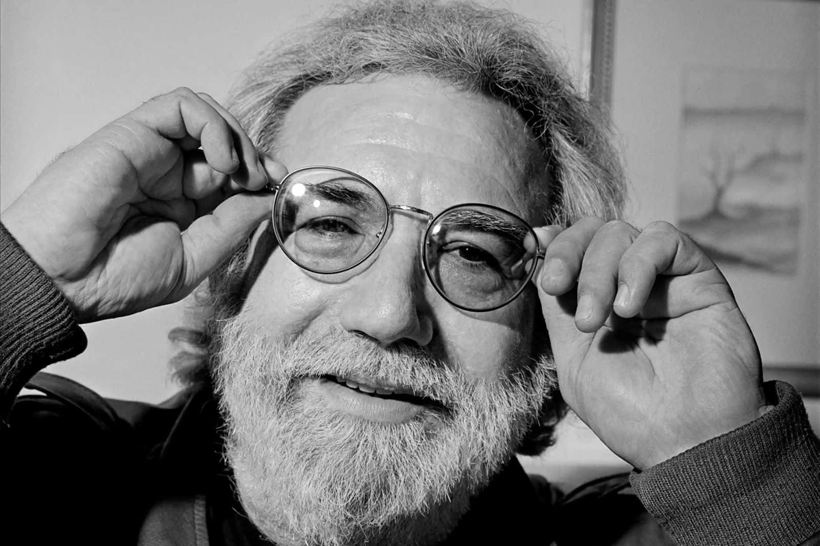 Jerry Garcia, round glasses, bearded man, HD Desktop Wallpaper