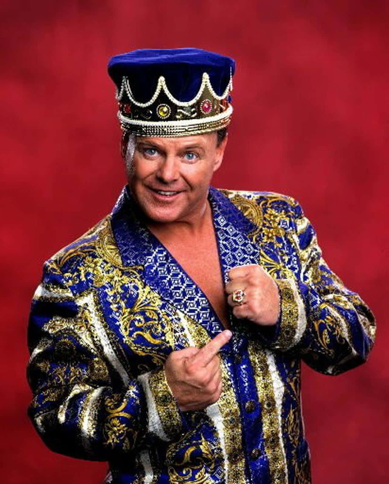Jerry Lawler, blue and gold ornate robe, jeweled crown, HD Phone Wallpaper