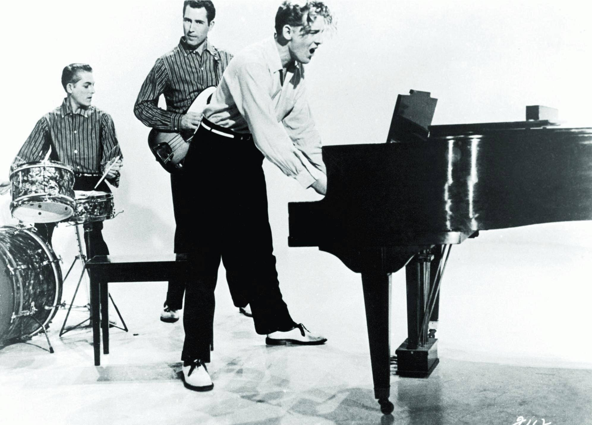 Jerry Lee Lewis, grand piano, guitar, Full HD Desktop Wallpaper