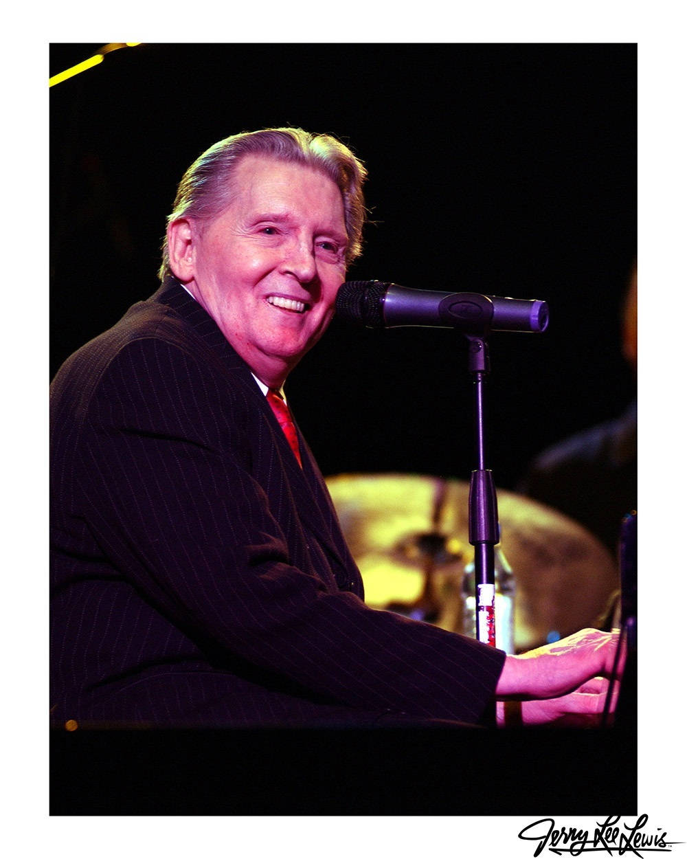Jerry Lee Lewis, piano, stage lights, SD Phone Wallpaper