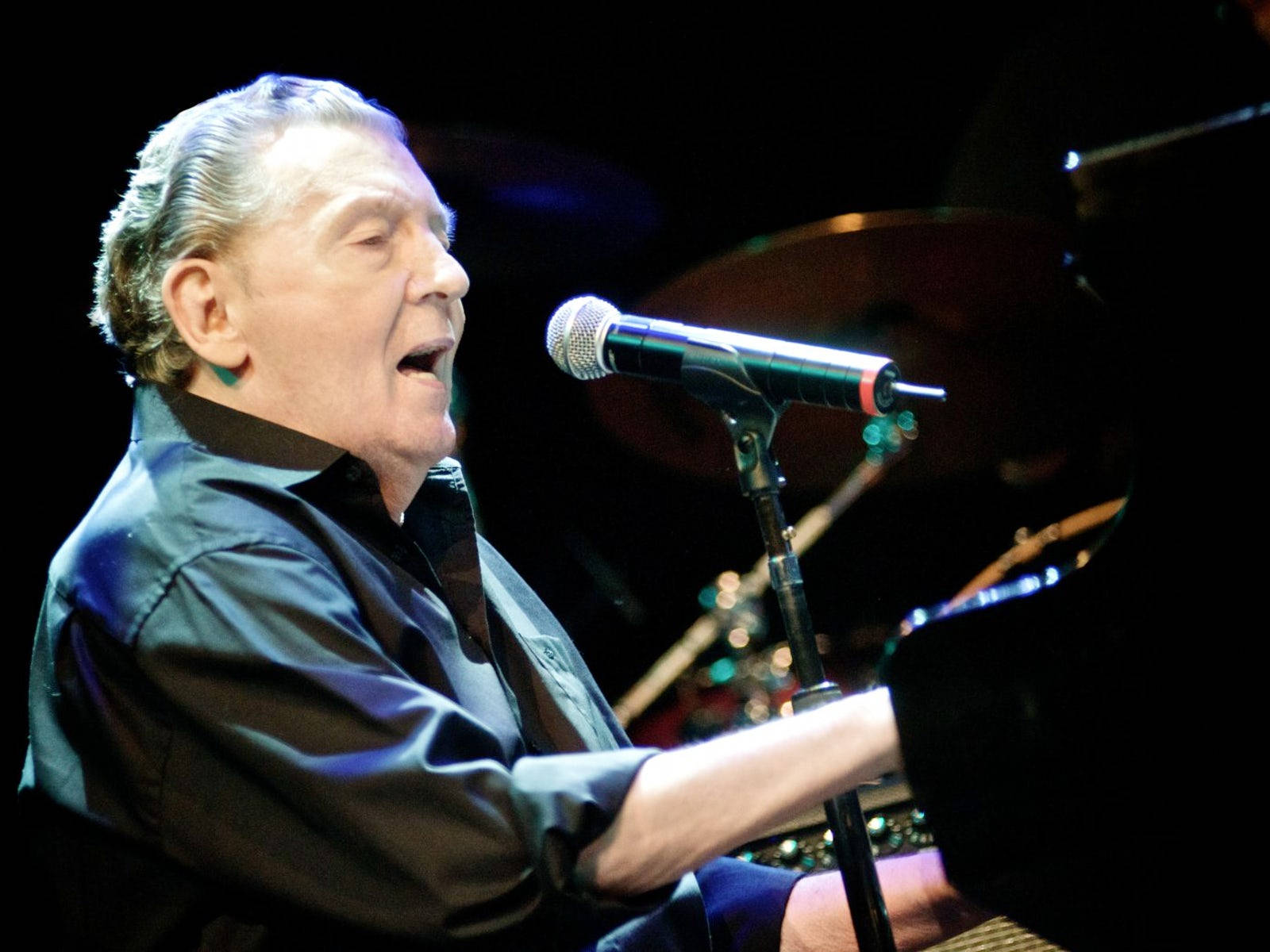 Jerry Lee Lewis, microphone, piano, HD Desktop Wallpaper