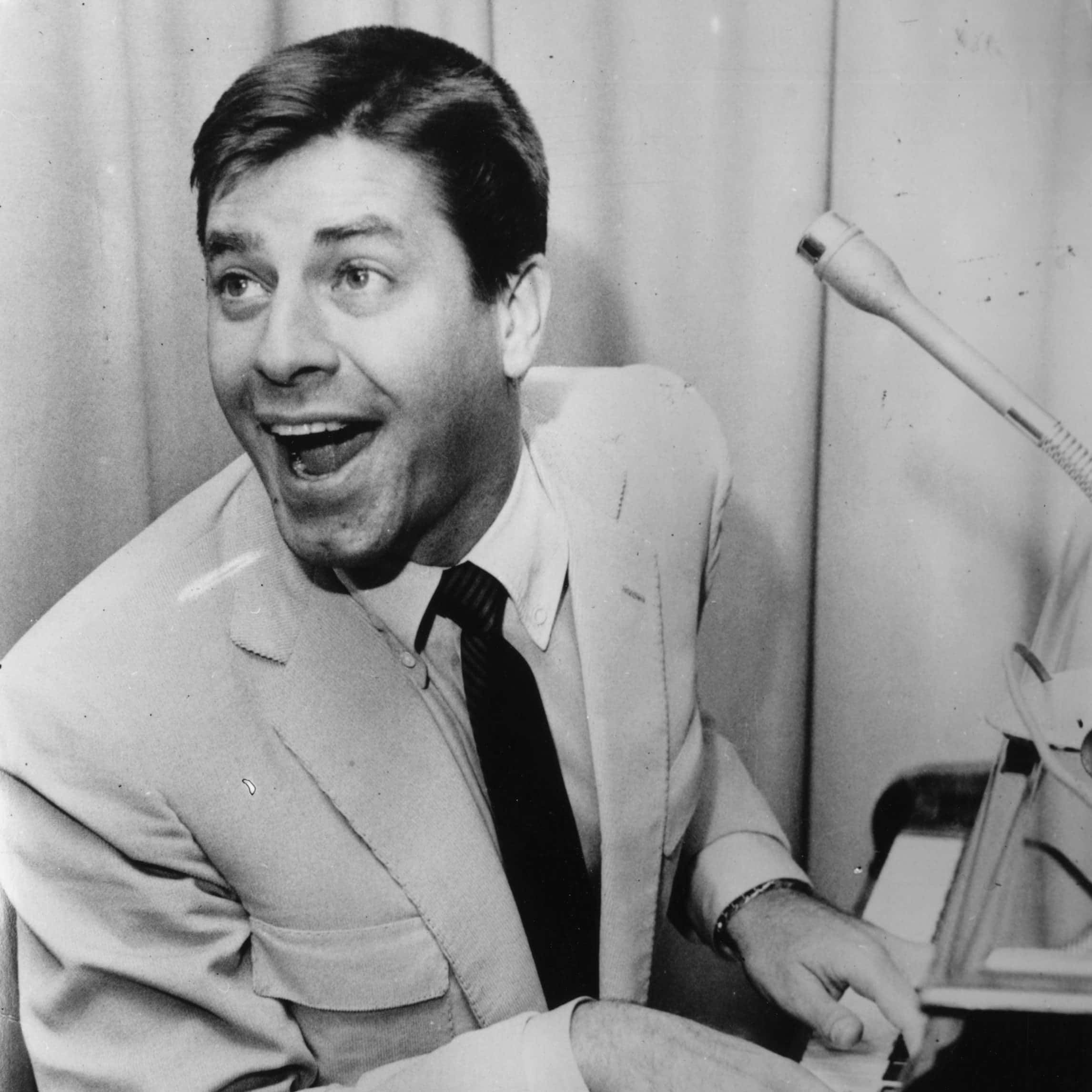 Jerry Lewis, black and white photo, suit, Full HD Desktop Wallpaper