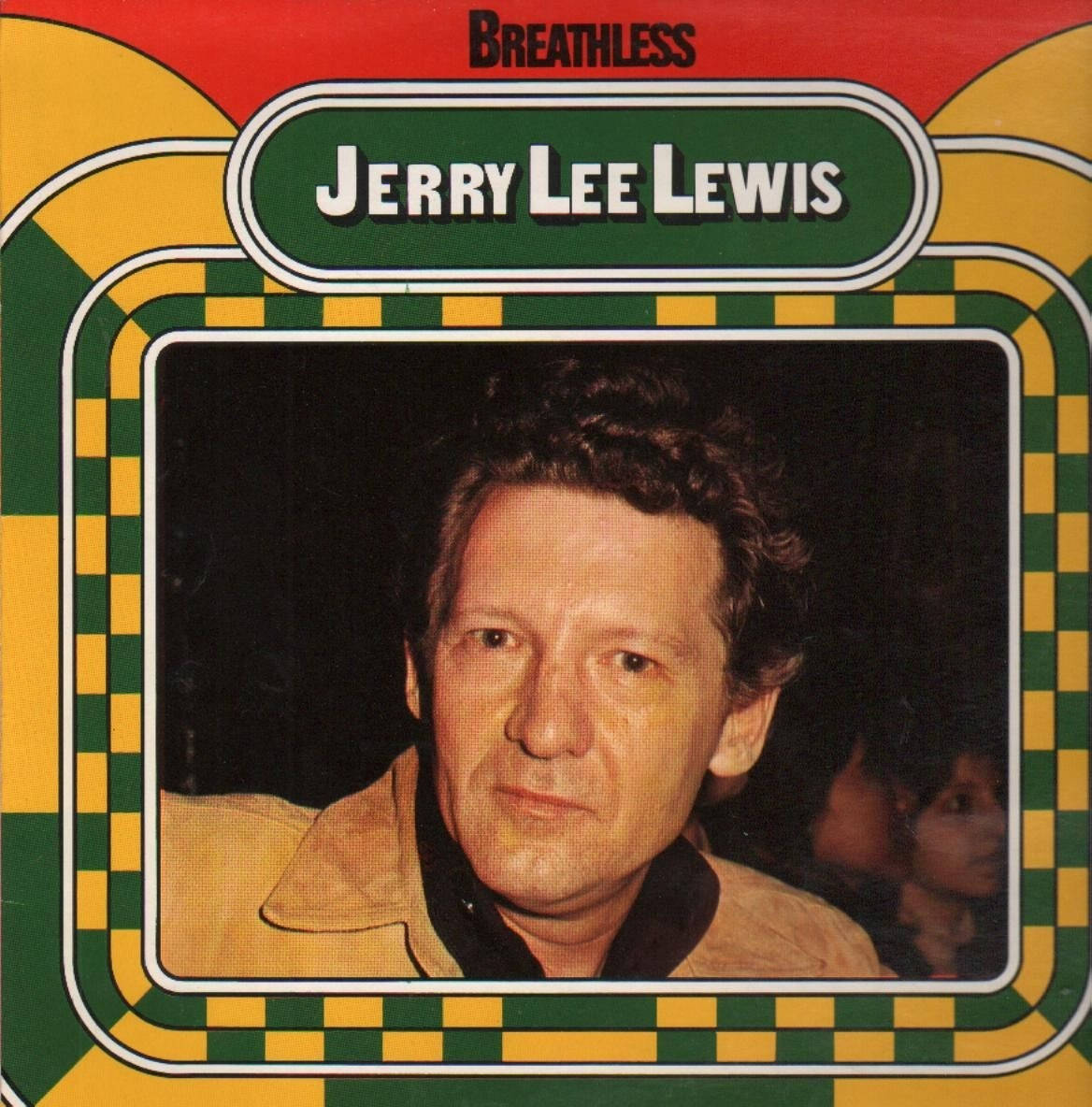 Jerry Lee Lewis, vintage album cover, green, SD Phone Wallpaper