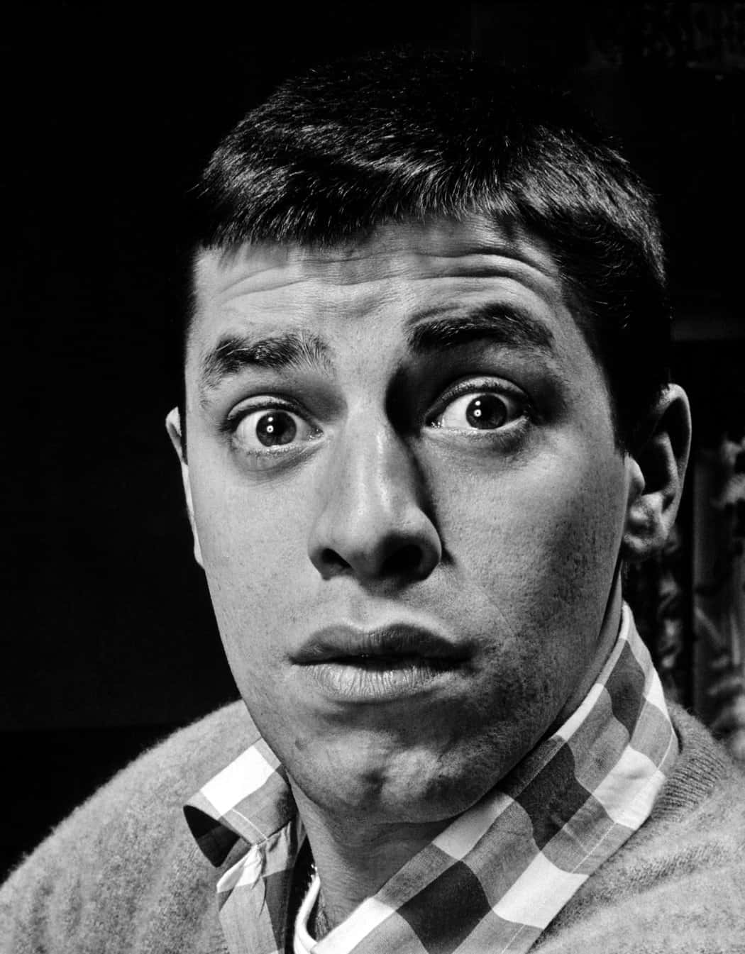 Jerry Lewis, black and white, close-up portrait, HD Phone Wallpaper