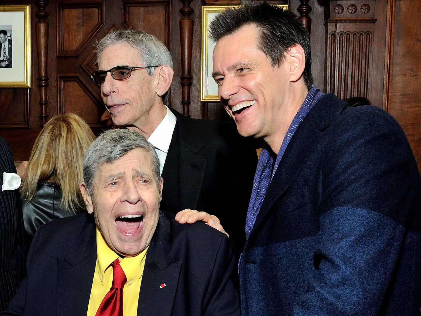 Jerry Lewis, formal wear, wood-paneled room, HD Desktop Wallpaper