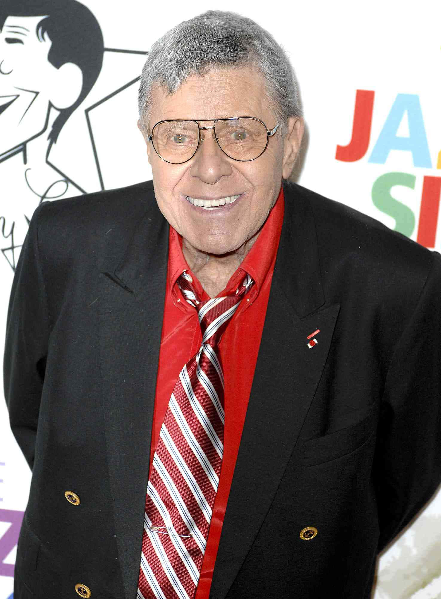 Jerry Lewis, black suit, red shirt, Full HD Phone Wallpaper