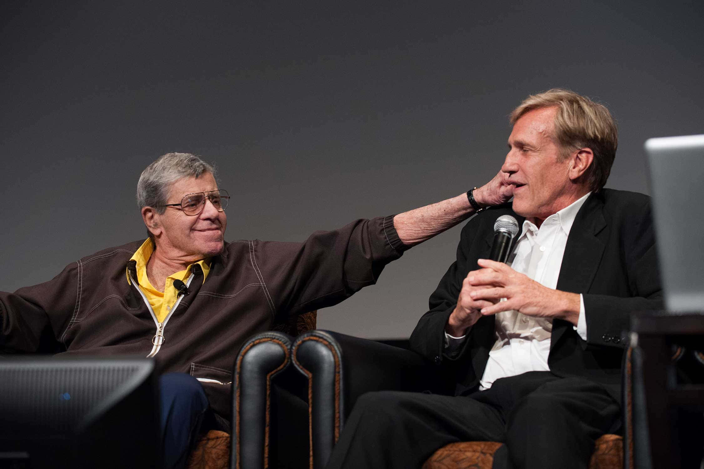 Jerry Lewis, microphone, panel discussion, Full HD Desktop Wallpaper