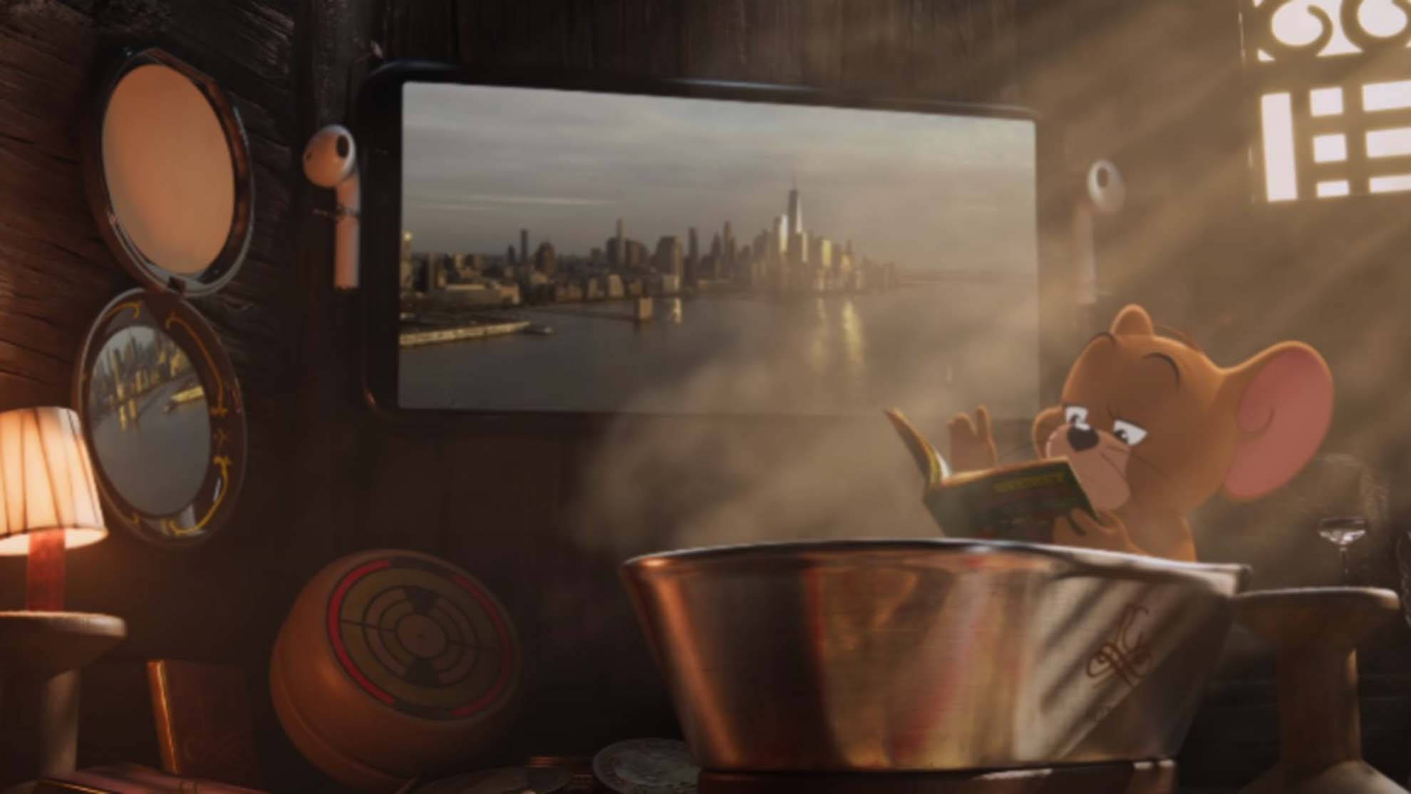 Jerry Mouse, bath scene, 2021 movie, Full HD Desktop Wallpaper