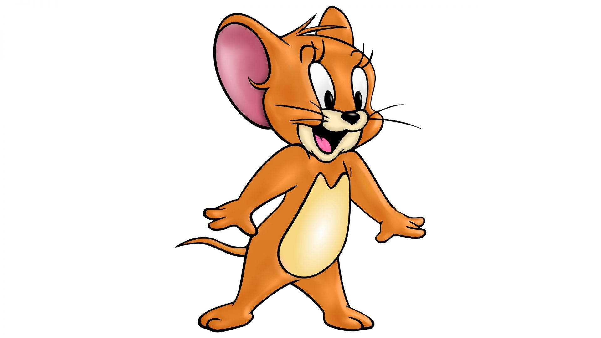 Jerry Mouse, pink ears, yellow belly, Full HD Desktop Wallpaper