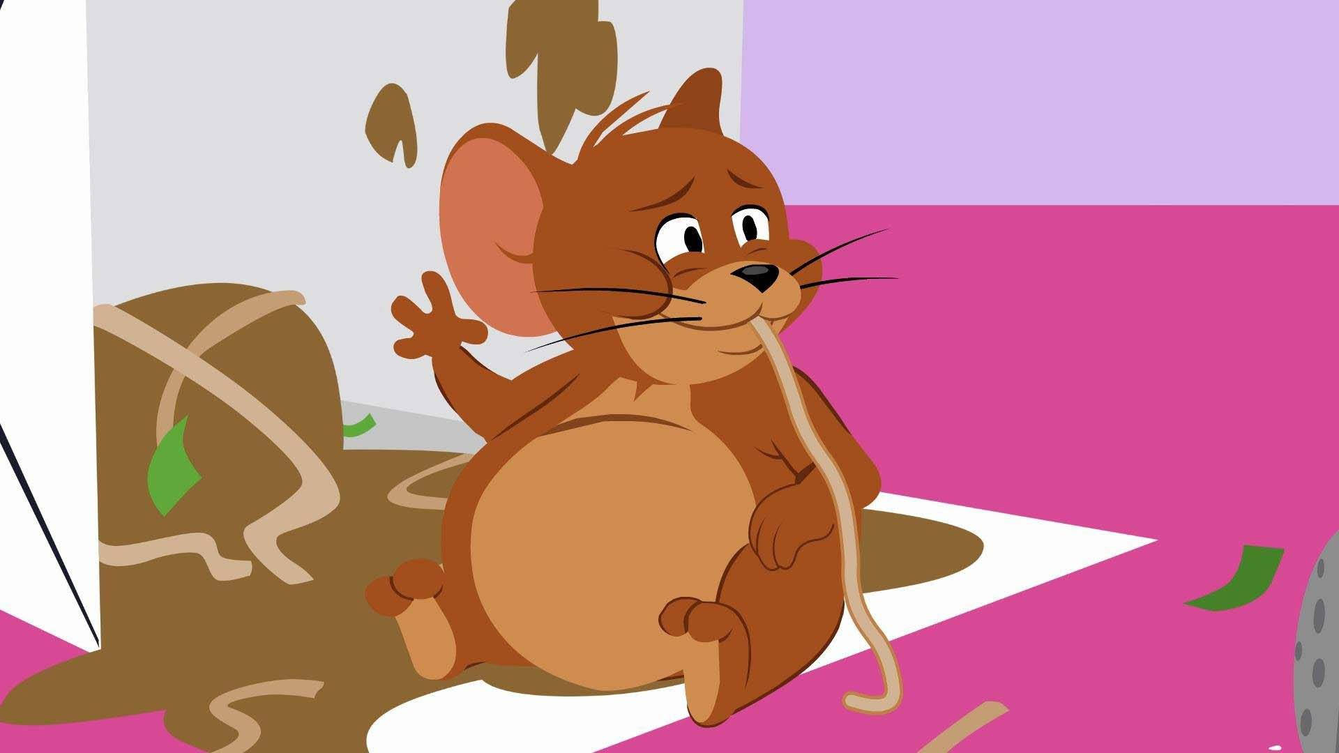 Jerry Mouse, brown goo, surprised expression, Full HD Desktop Wallpaper