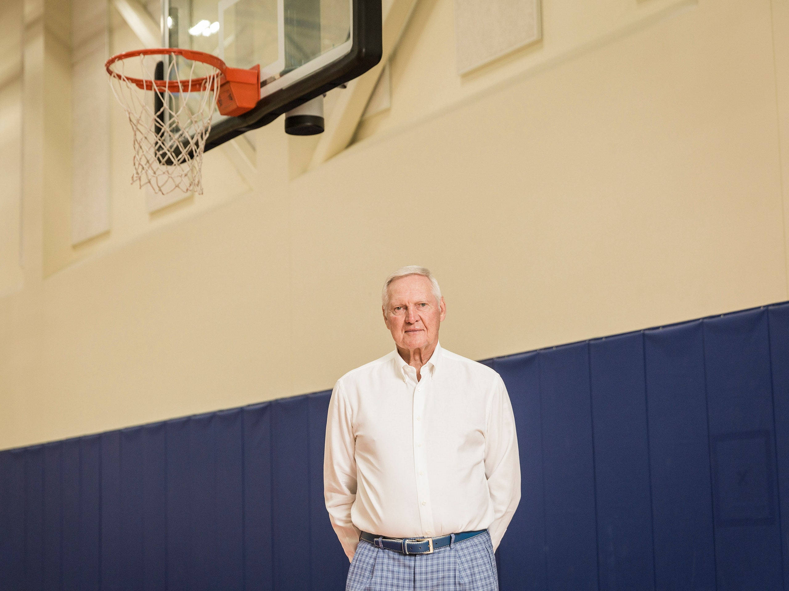 Jerry West, basketball hoop, gymnasium, 2K Desktop Wallpaper