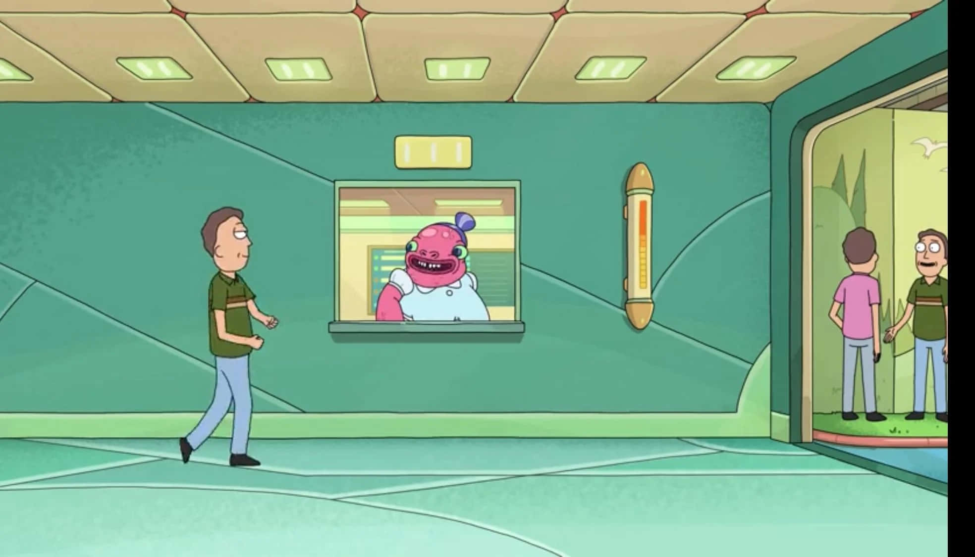 Jerryboree, pink alien, purple hat, Full HD Desktop Wallpaper