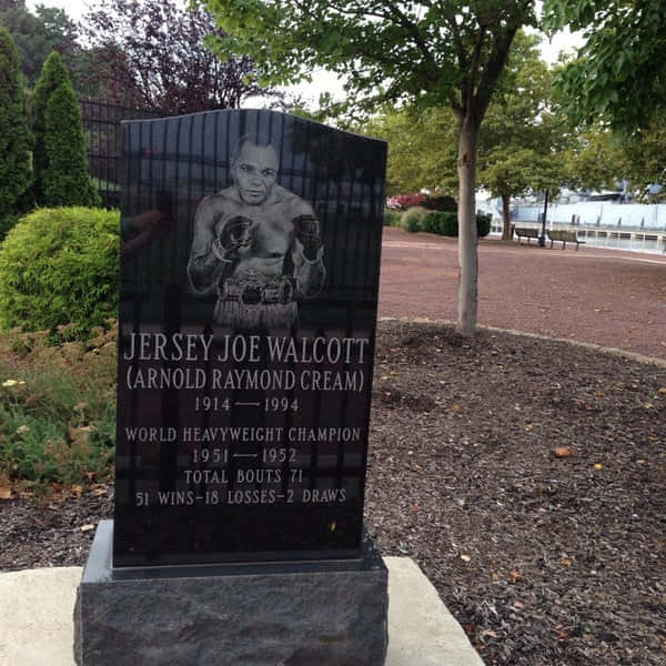Jersey Joe Walcott, black granite monument, engraved portrait, SD Desktop Wallpaper