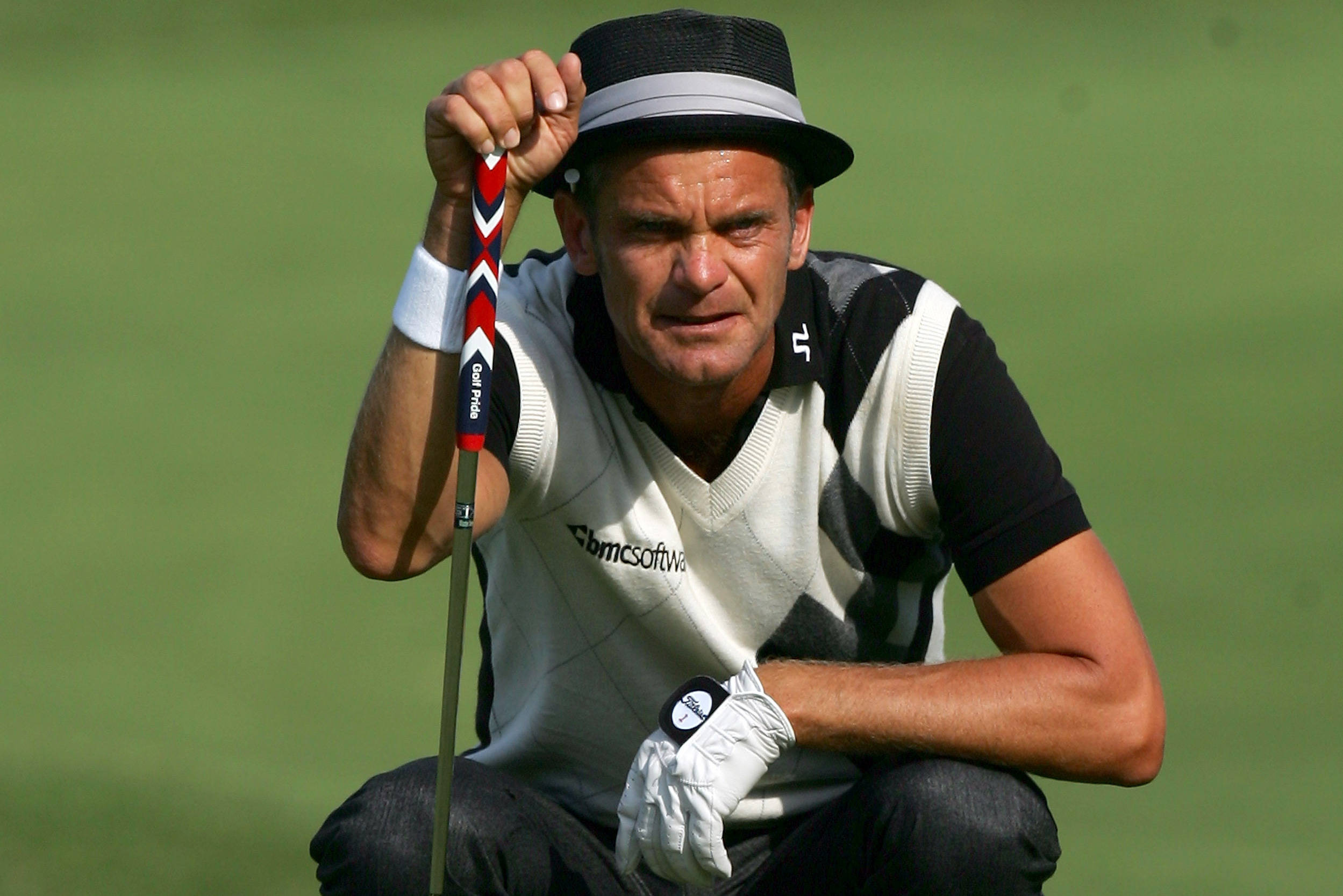 Jesper Parnevik, golf sweater vest, black and white vest, Full HD Desktop Wallpaper