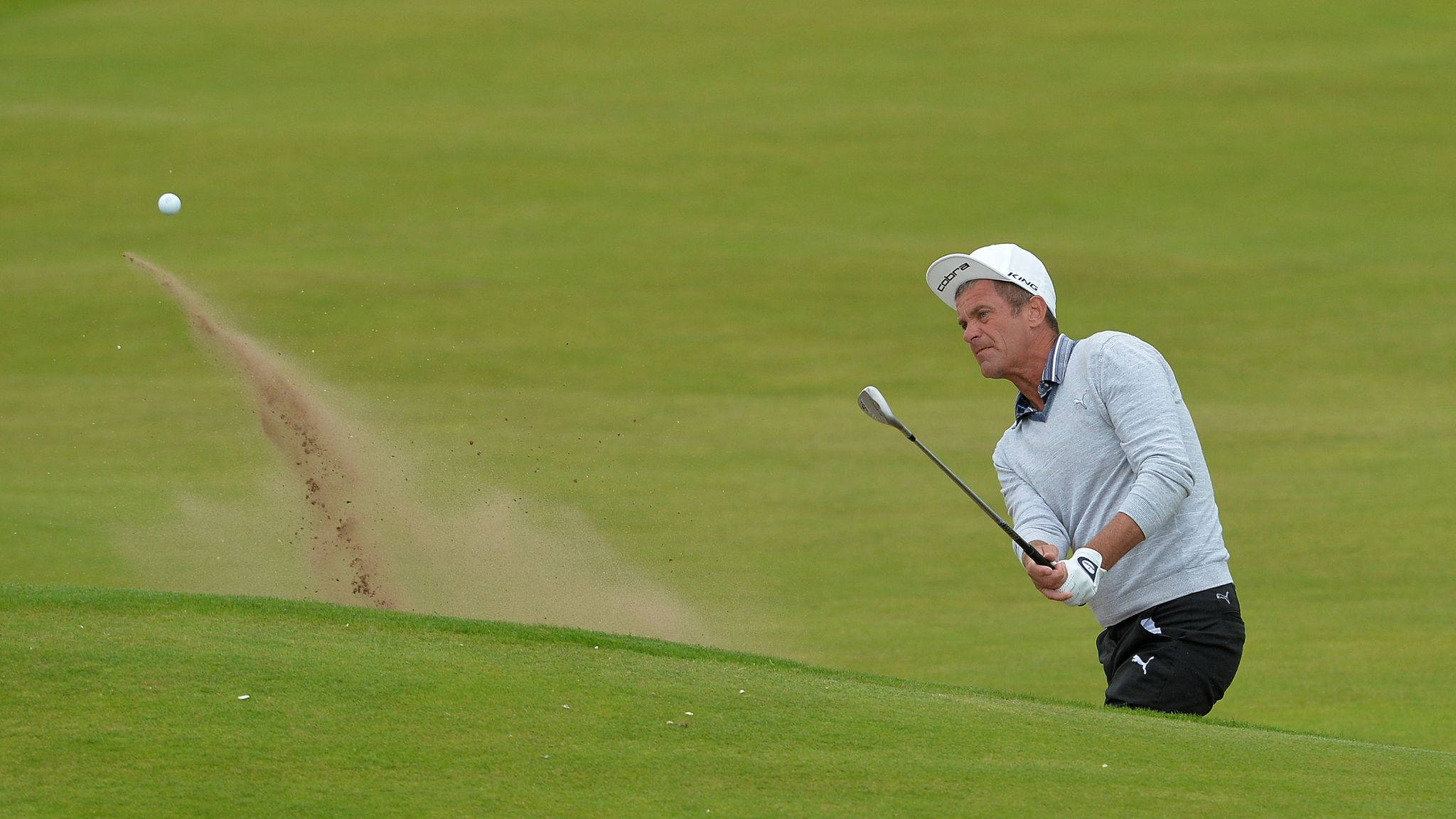 Jesper Parnevik, sand wedge, bunker, Full HD Desktop Wallpaper