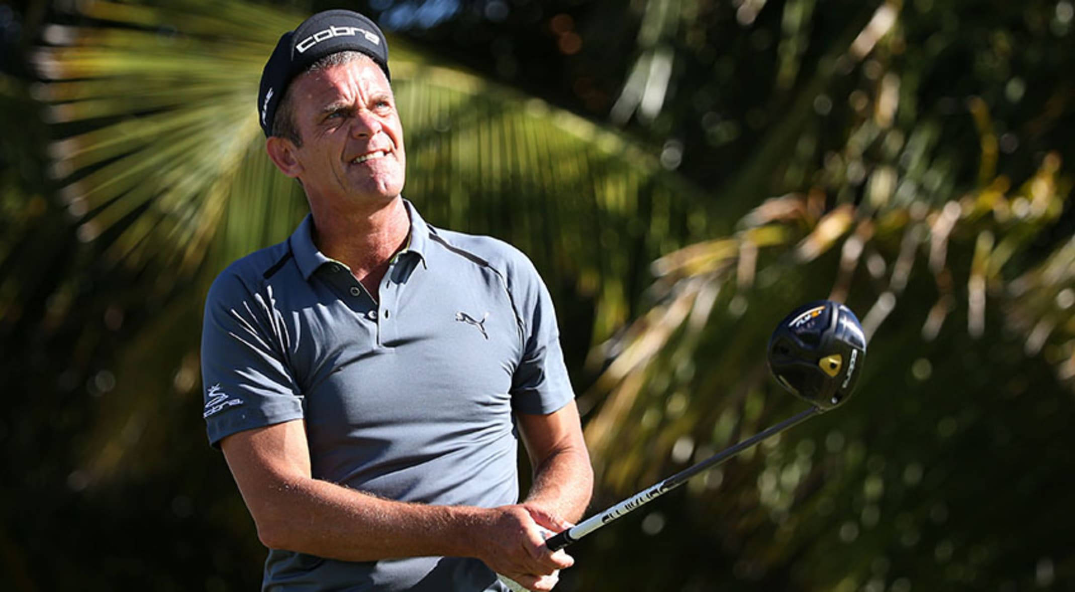 Jesper Parnevik, grey polo, cap, Full HD Desktop Wallpaper