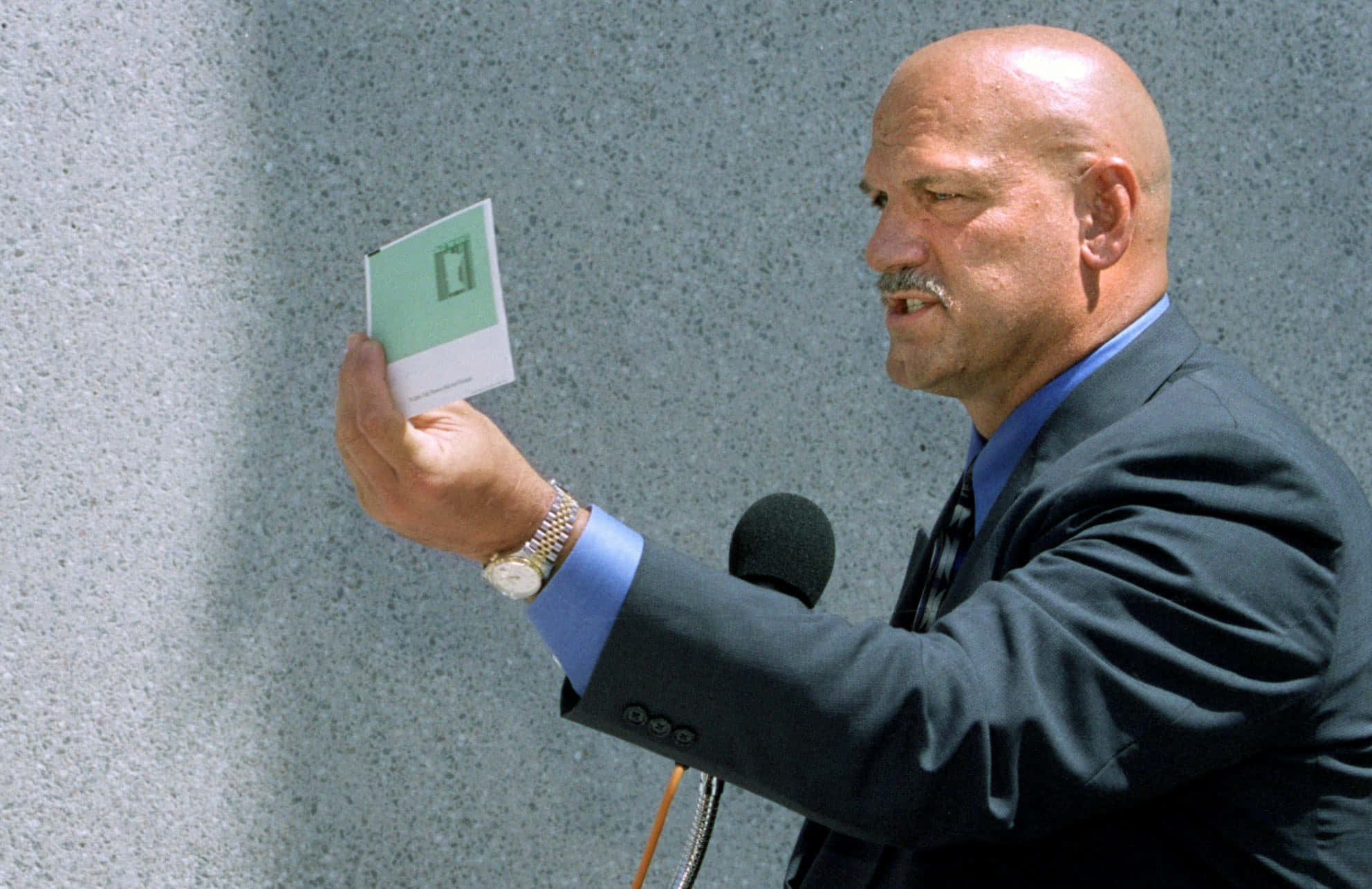 Jesse Ventura, suit, green and white card, Full HD Desktop Wallpaper