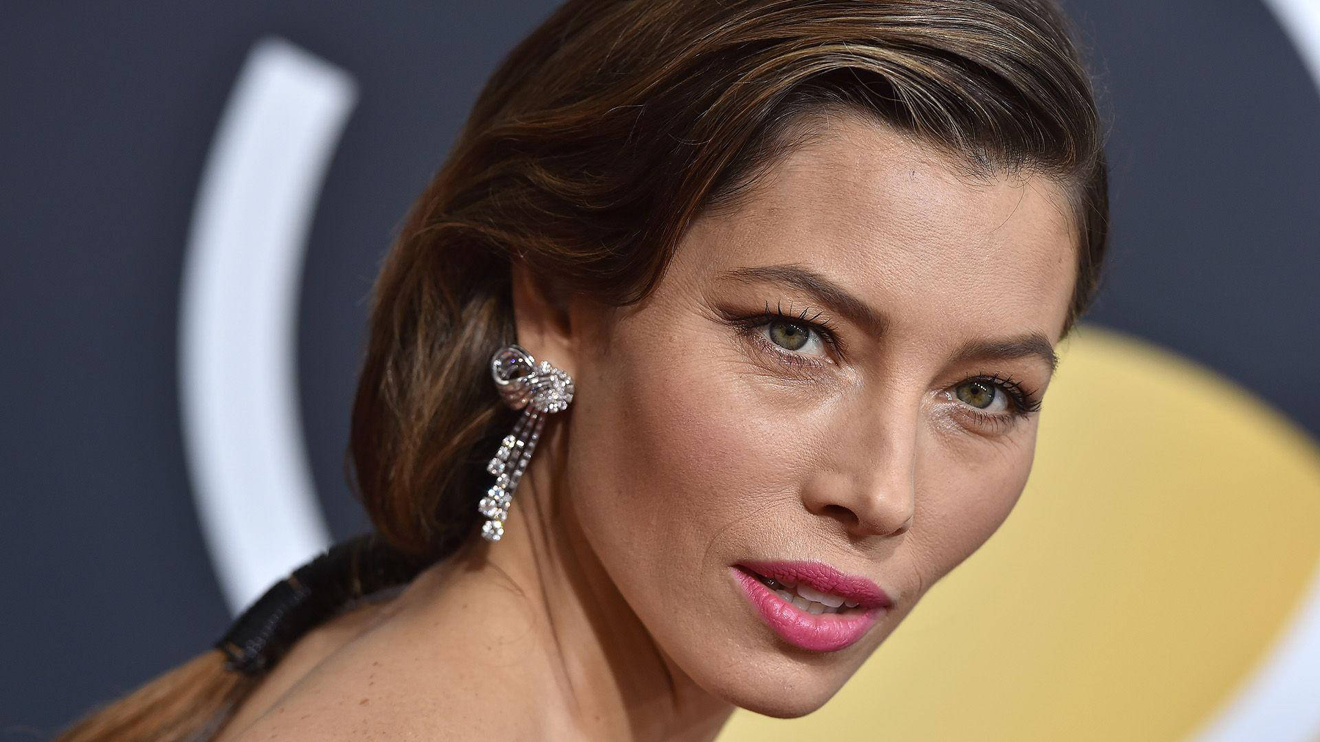 Jessica Biel, 2018 Golden Globes, red carpet, Full HD Desktop Wallpaper
