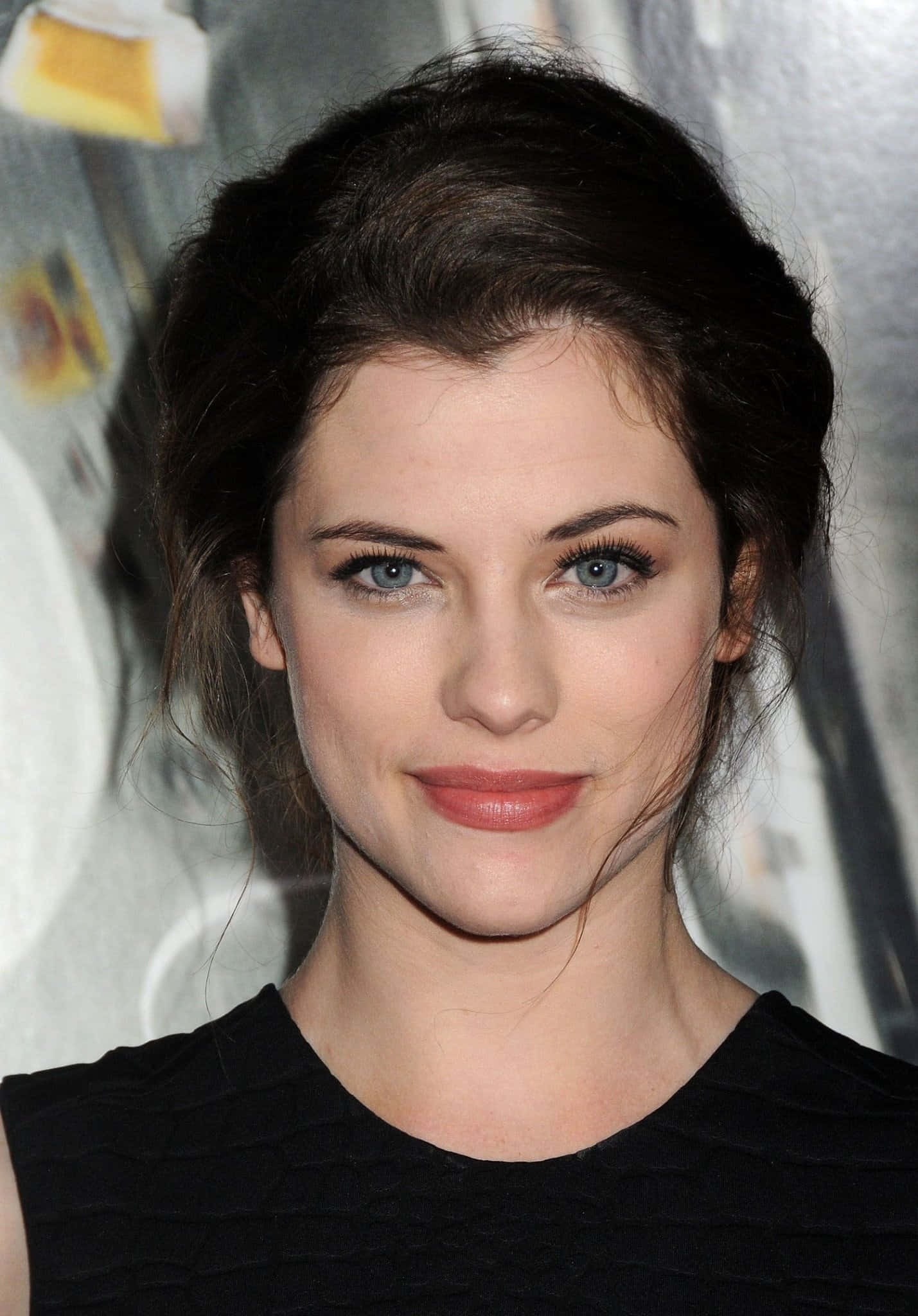 Jessica De Gouw, black top, elegant updo, Full HD Phone Wallpaper