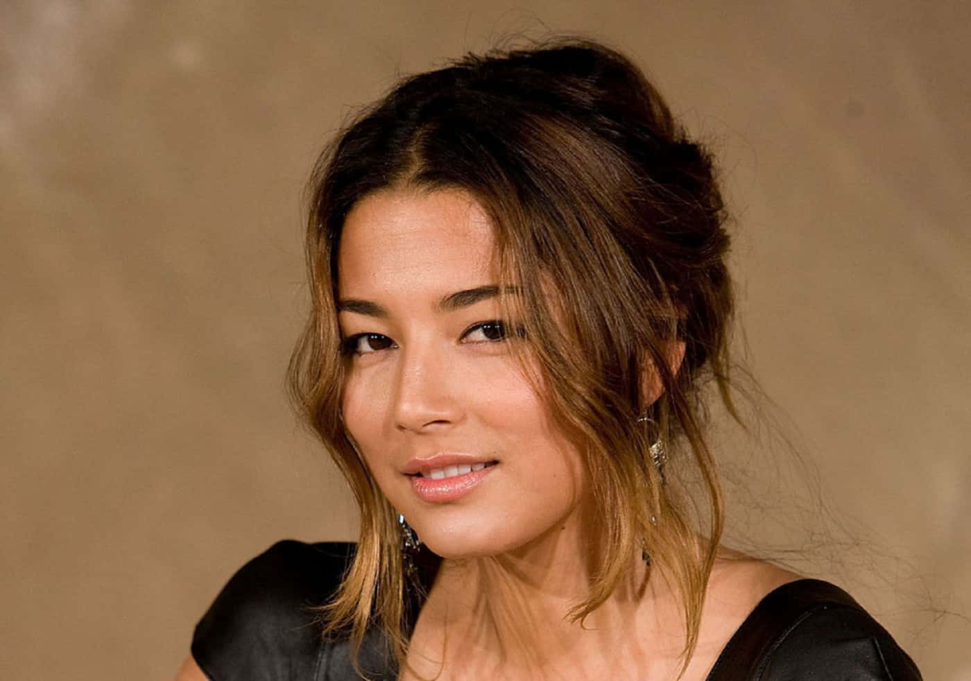 Jessica Gomes, dark hair, messy updo, HD Desktop Wallpaper